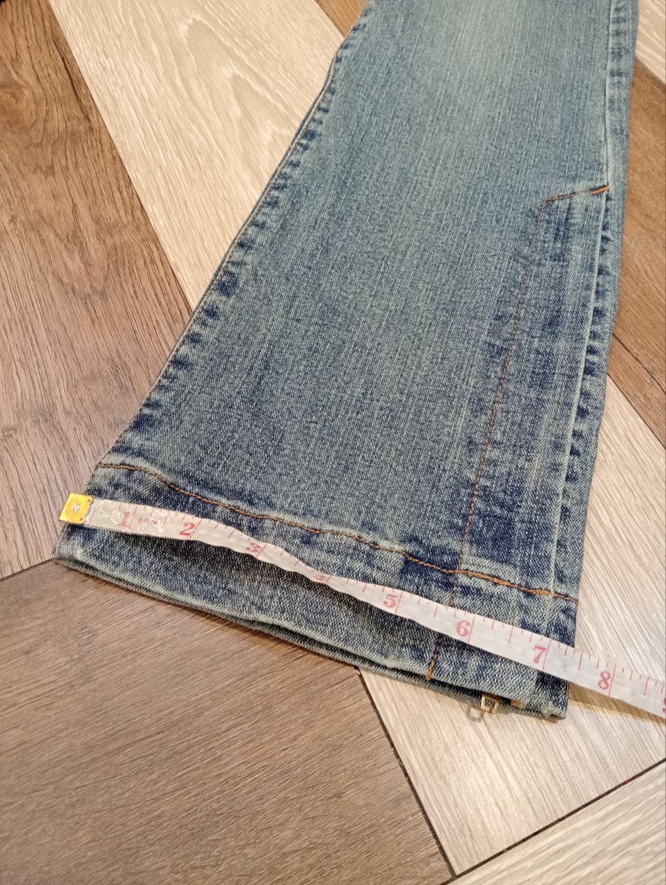 If Six Was Nine TEA FOR TWO JAPAN FLARED STRETCH CARGO ANKLE ZIP JEANS Size US 31 - 16 Thumbnail