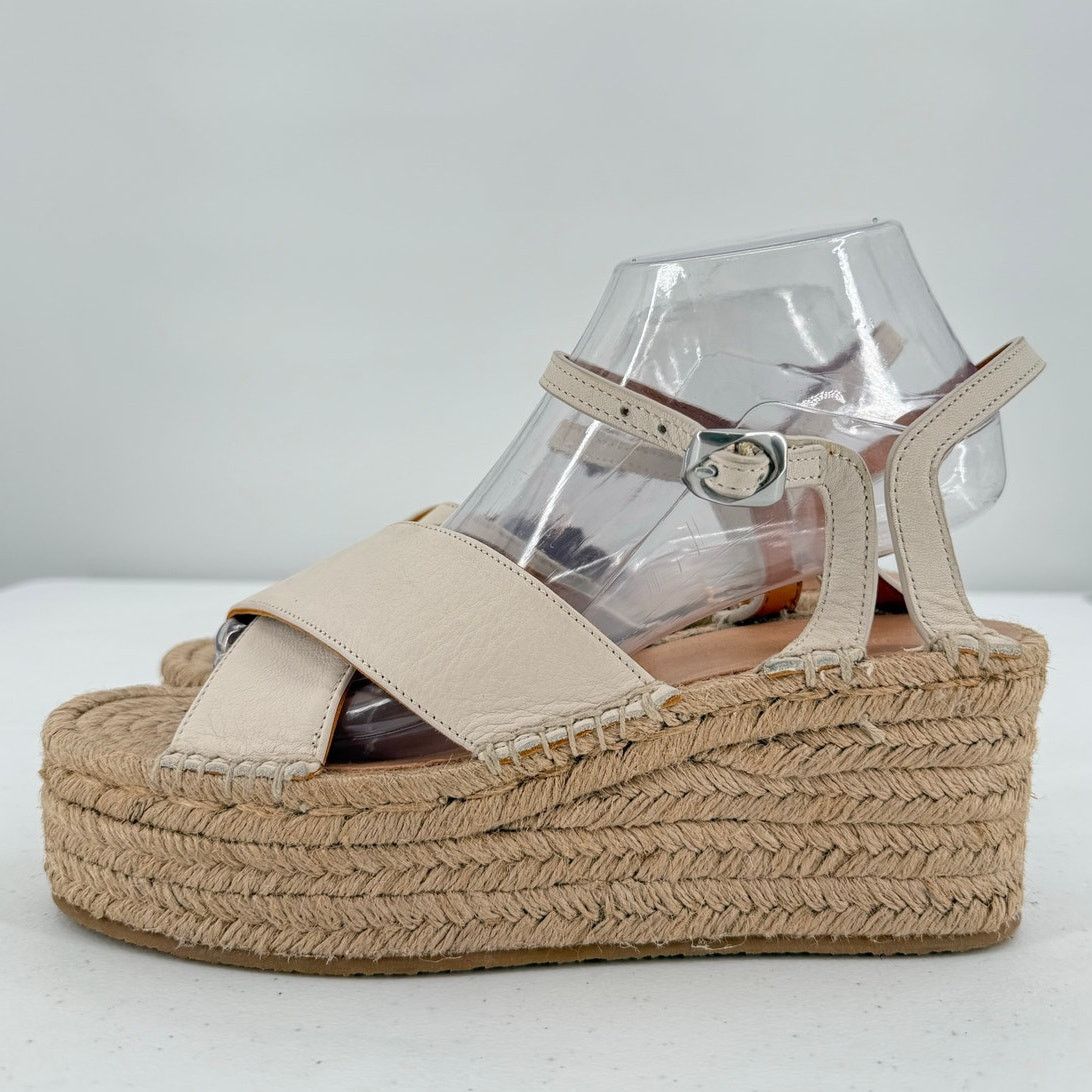 Rag & Bone NEW Rag & Bone Hera Antique White Espadrille Wedge Sandal Size US 9 / IT 39 - 3 Thumbnail