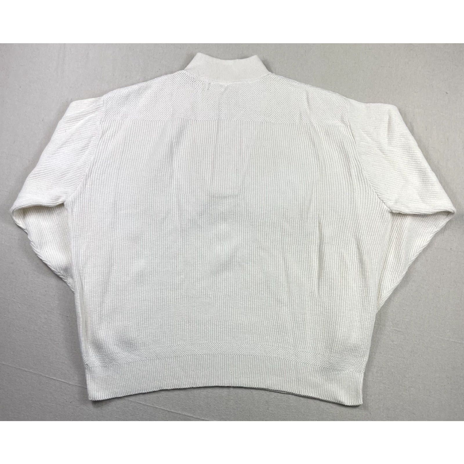 Vintage VINTAGE LL BEAN Sweater Mens XL Knit Fisherman Mock Neck White Heavyweight Pullover USA 80s 90s Classic B23 Mens Size US XL / EU 56 / 4 - 3 Thumbnail