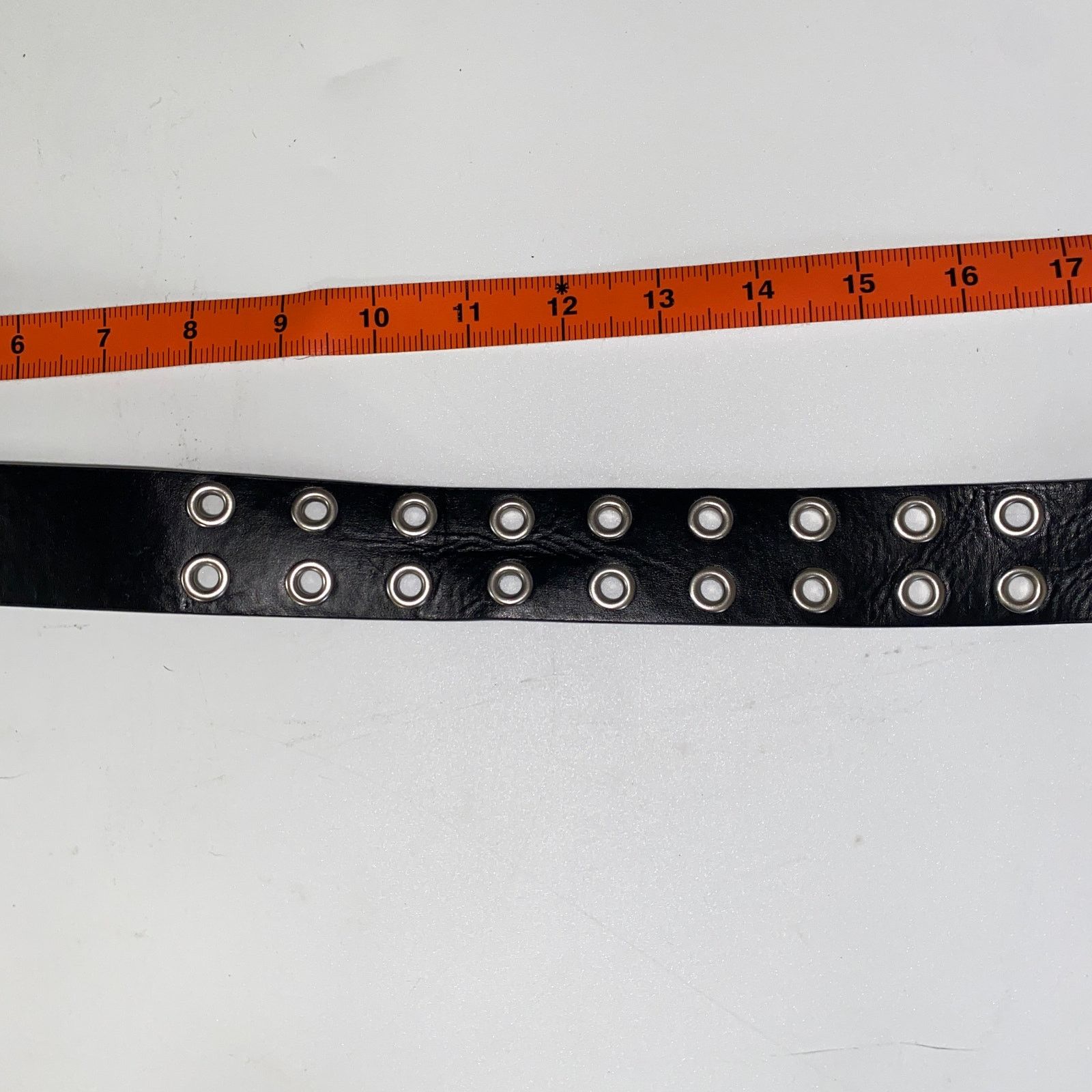 Other Black Faux Leather Double Prong Belt Silver-Tone Hardware Size ONE SIZE - 3 Thumbnail