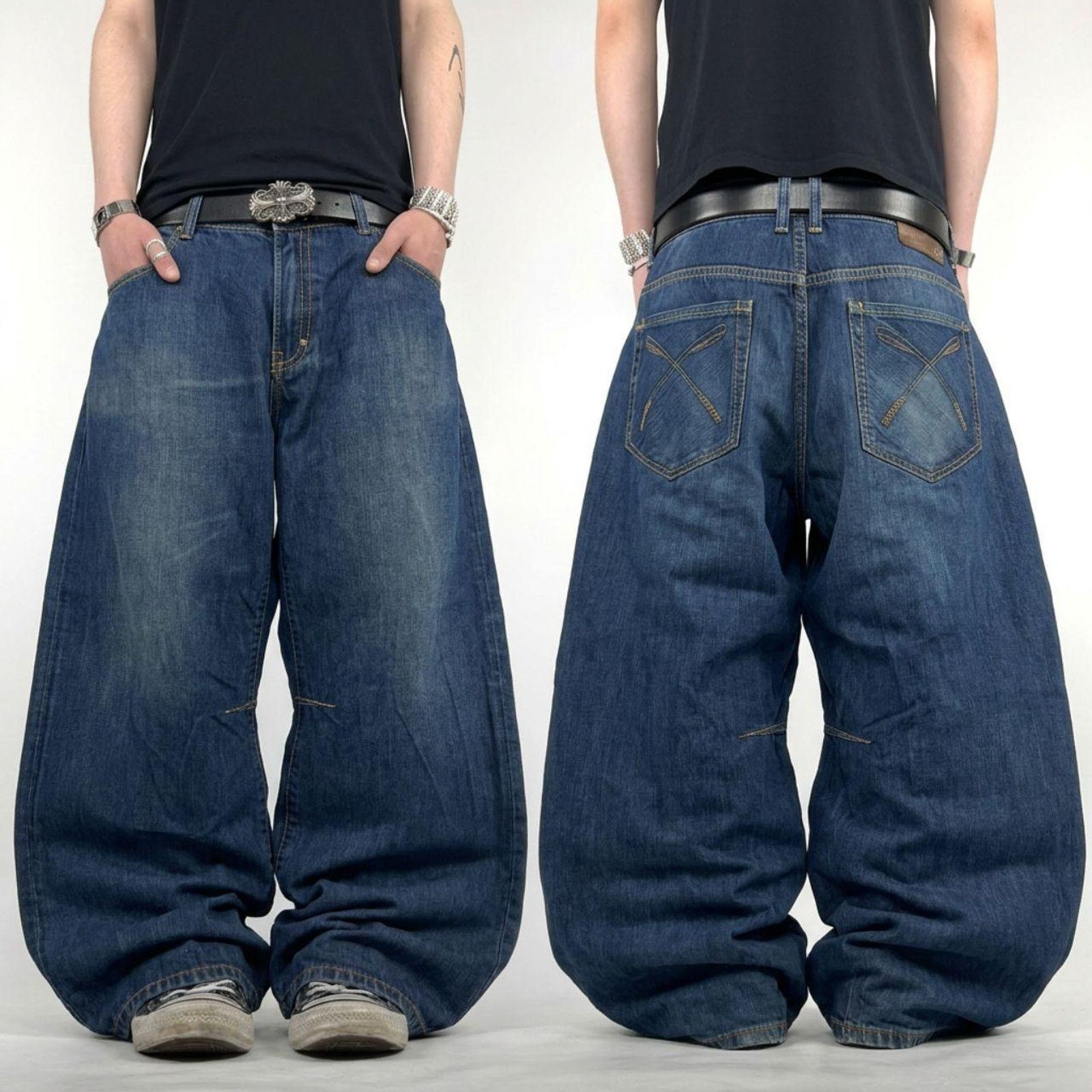 Japanese Brand × Le Grande Bleu (L.G.B.) × Vintage Vintage y2k faded skater archive baggy wide leg rare jeans Size US 38 / EU 54 - 1 Thumbnail