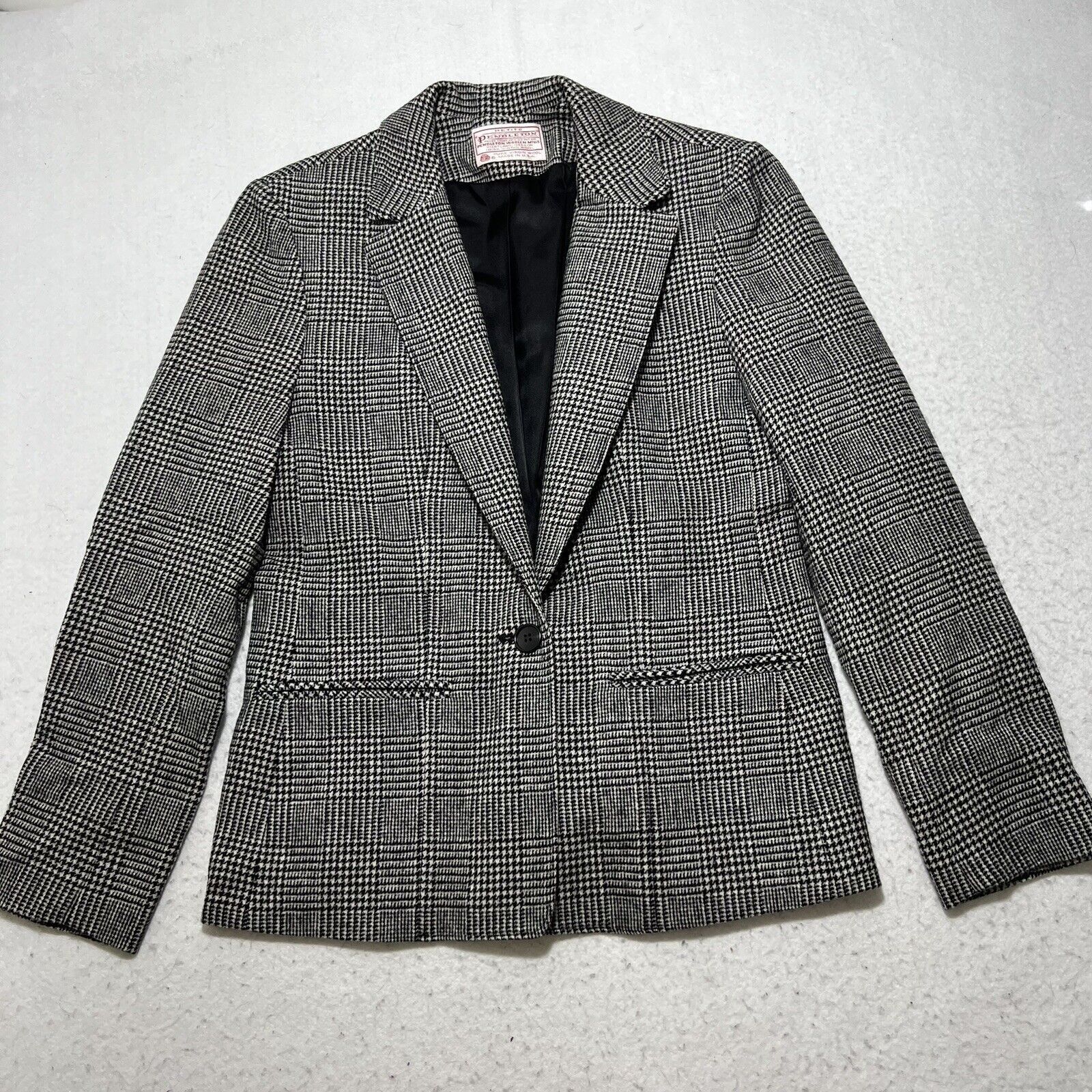 Pendleton Pendleton Woolen Mills Houndstooth Blazer A-Line Skirt Set Size M / US 6-8 / IT 42-44 - 2 Thumbnail