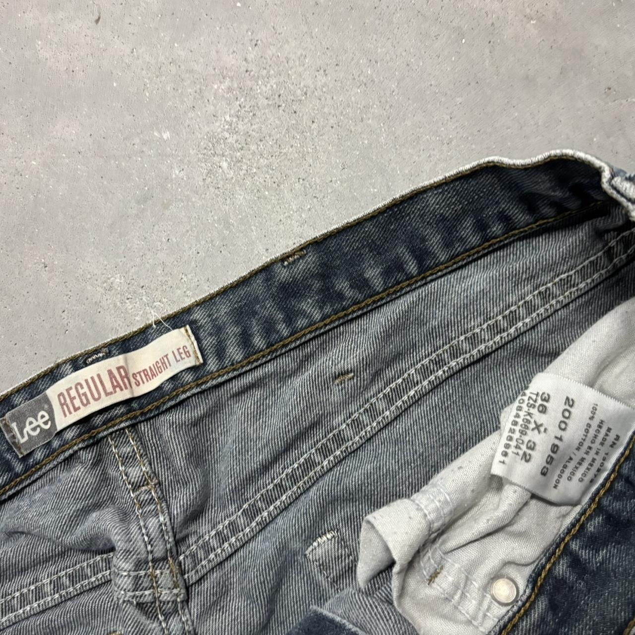 Japanese Brand × Vintage Crazy Vintage Y2K/2000s Grunge Dark Wash Distressed Skater Style Denim Jeans! Size US 36 / EU 52 - 8 Thumbnail