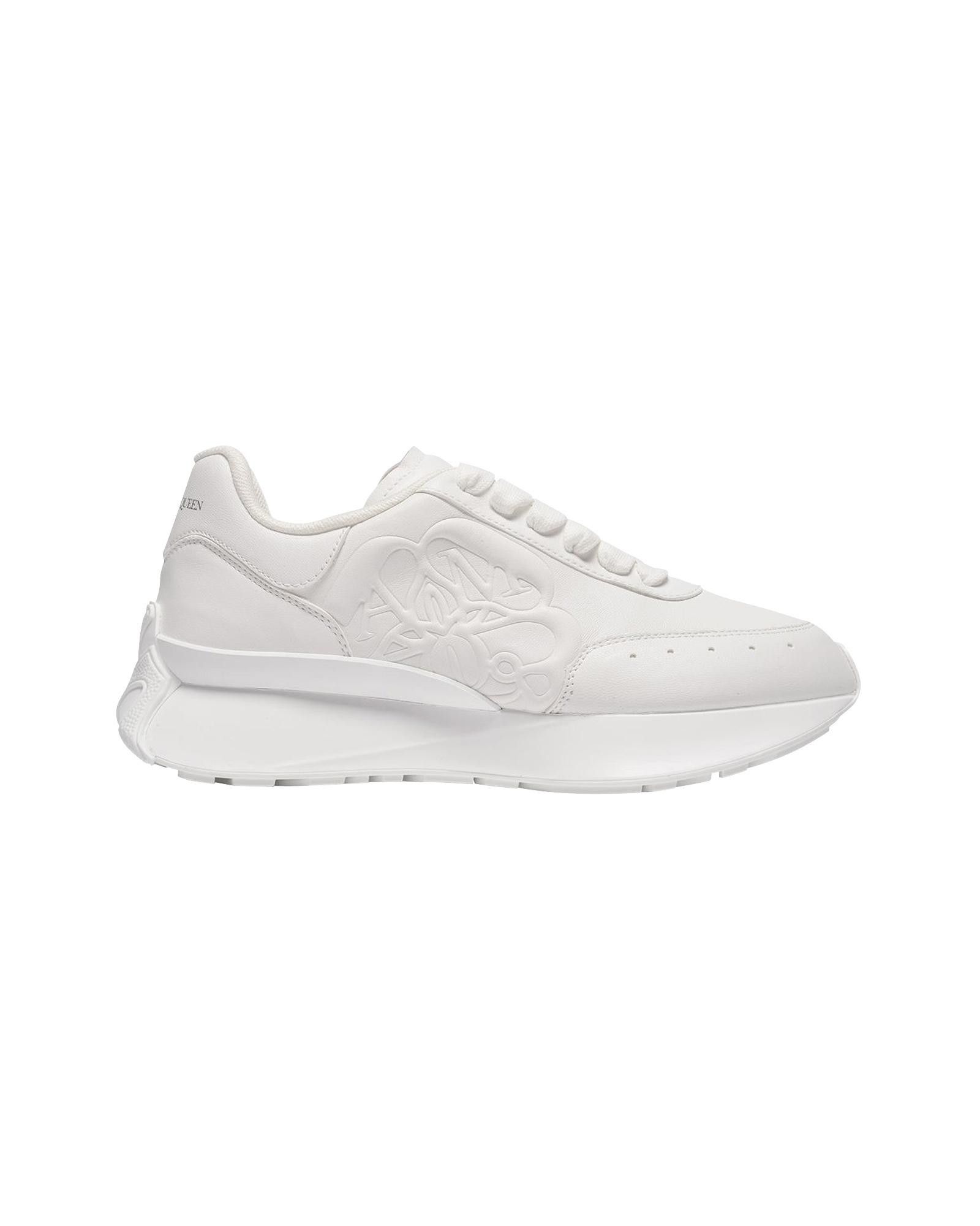 image of Alexander Mcqueen White Leather Chunky Sole Sneakers, Women's (Size 9)