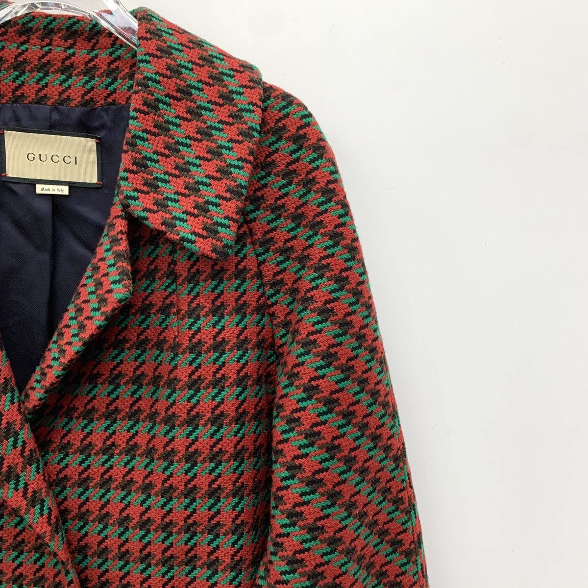 Gucci Gucci Red Chambray Wool Lapel Single Breasted Coat Size XS / US 0-2 / IT 36-38 - 3 Thumbnail