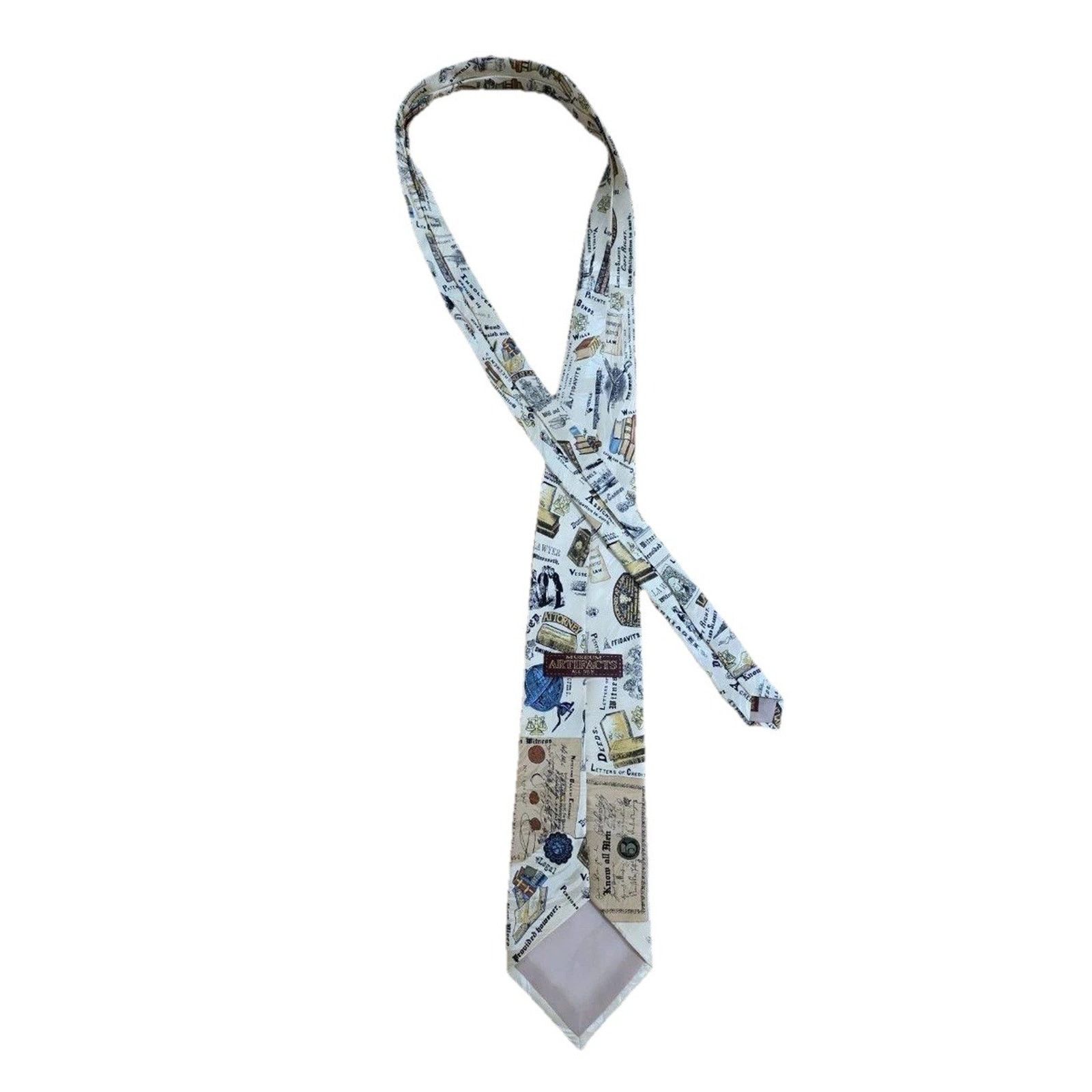 & Other Stories Museum Artifacts 100% Silk Neck Tie A001290 Size 26 - 2 Thumbnail