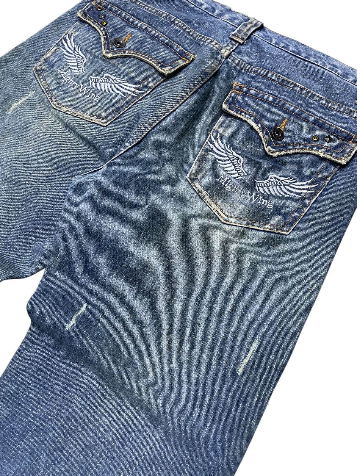 Japanese Brand × Le Grande Bleu (L.G.B.) × Tornado Mart Nylaus Japan Spiral Flare Studded Rhinestones Muddy Jeans Size US 32 / EU 48 - 19 Thumbnail
