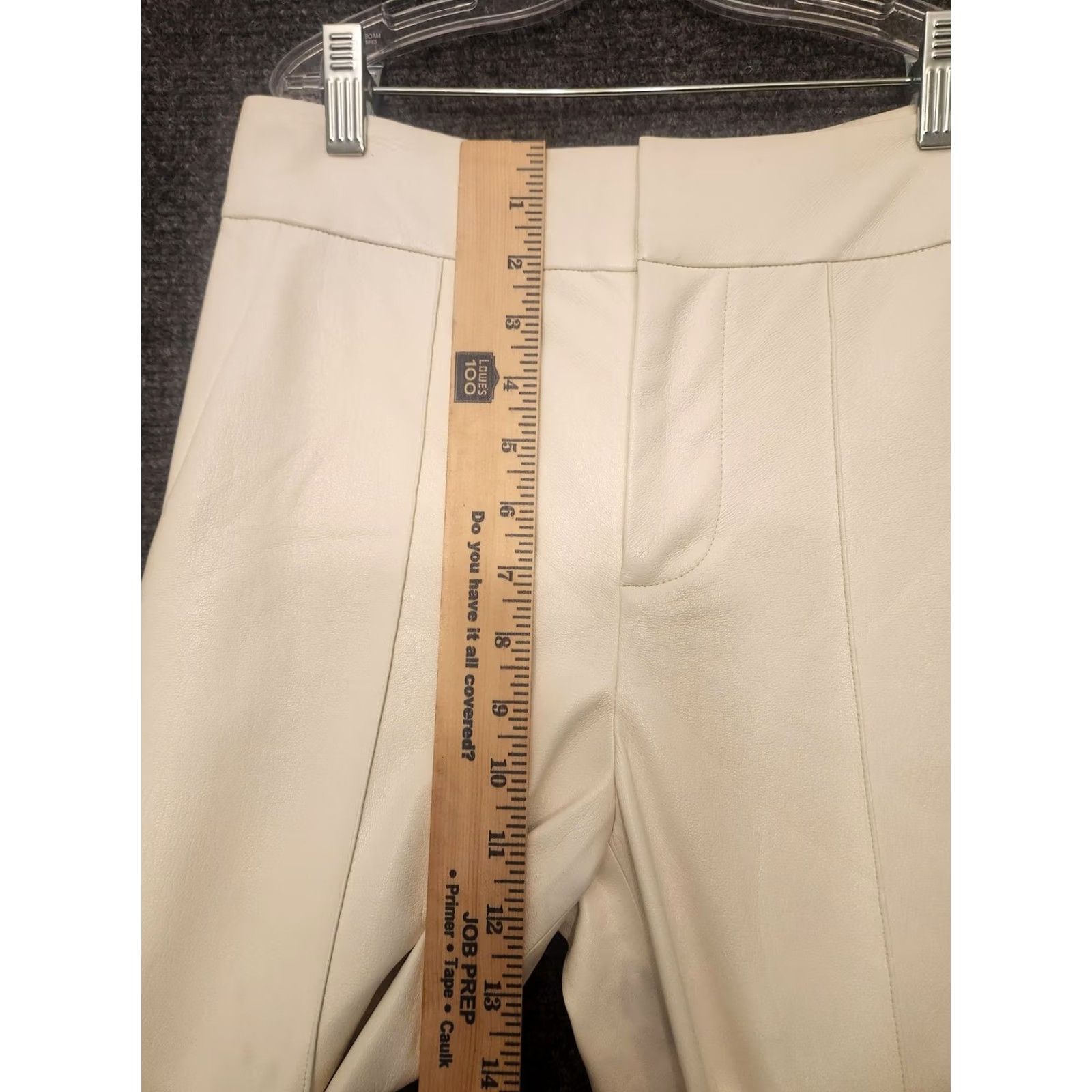 Alice + Olivia Alice + Olivia Pants Womens 0 White Leather Look High Rise Flare Pockets Read Size 25" / US 0 / IT 36 - 6 Thumbnail