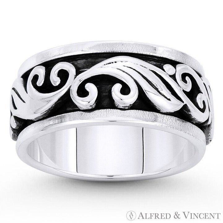 Other Swirl Pattern "Wind Gust" Men's Ring in .925 Sterling Silver Size ONE SIZE - 1 Preview