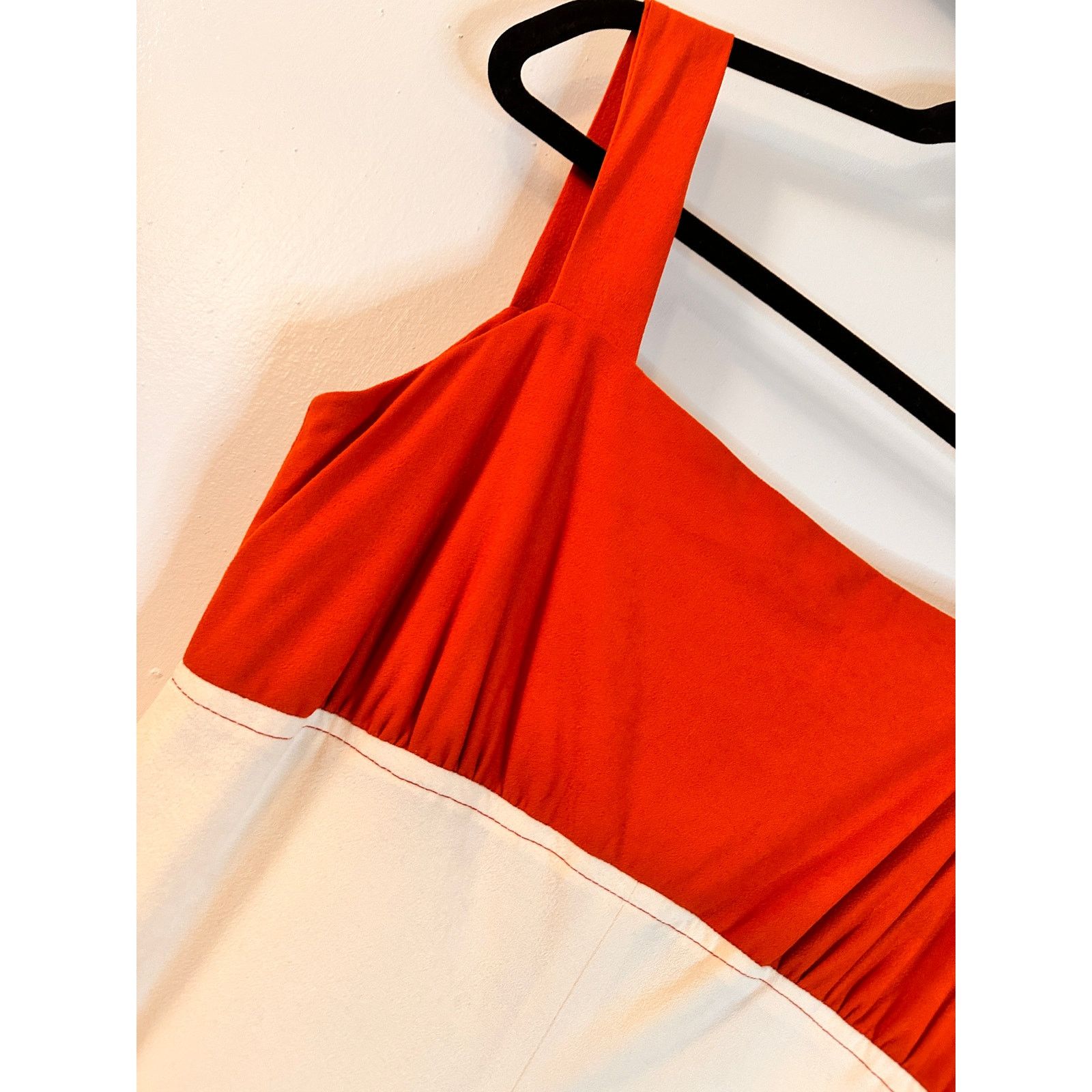 Homemade Retro 1970s Orange and Cream Jumpsuit Size 27" / US 4 / IT 40 - 3 Thumbnail