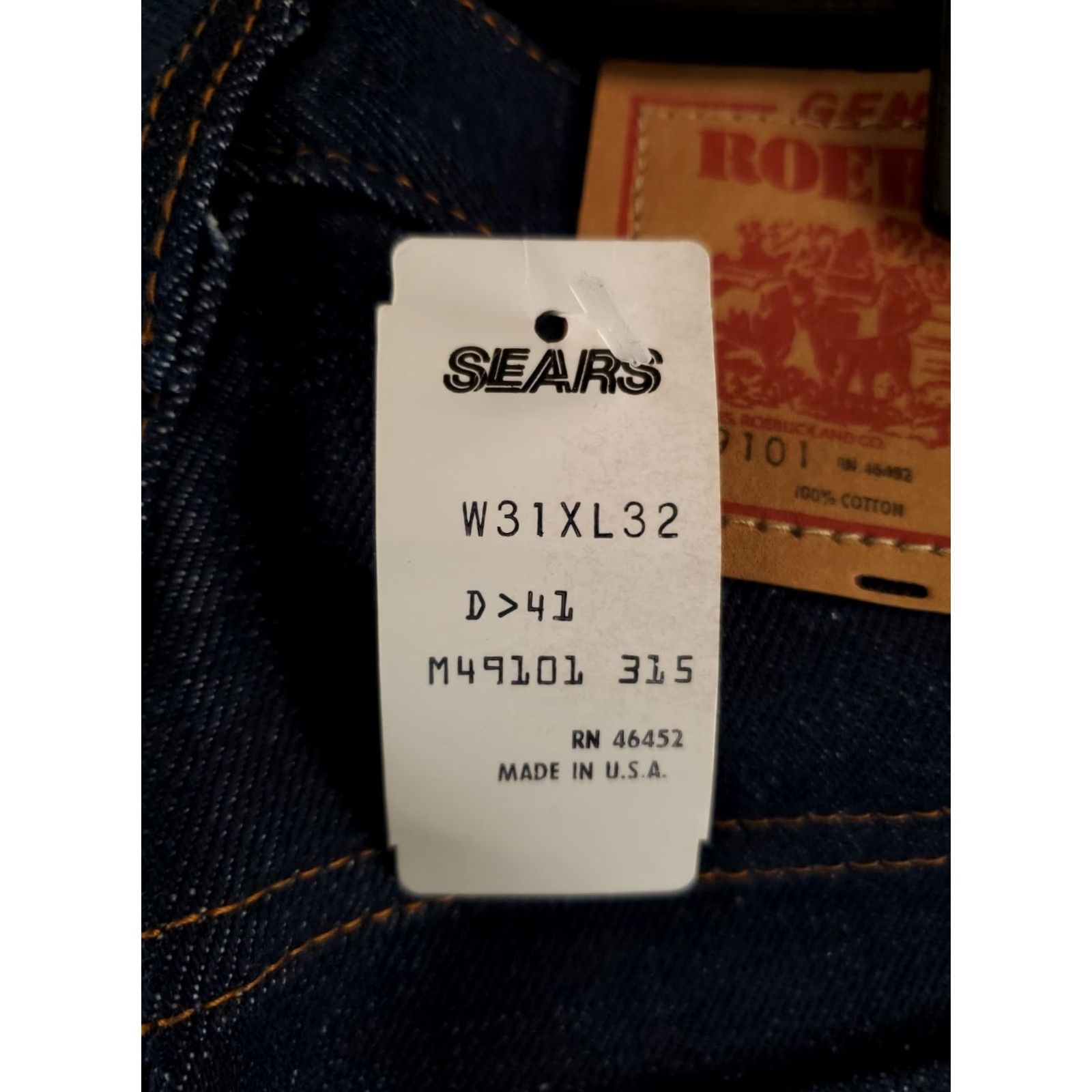 Sears VINTAGE Sears Roebucks Jeans Boots Cut Blue Made USA Mens 31x32 NWT 80s Deadstock Jeans VTG Shirt? Size US 31 - 4 Thumbnail