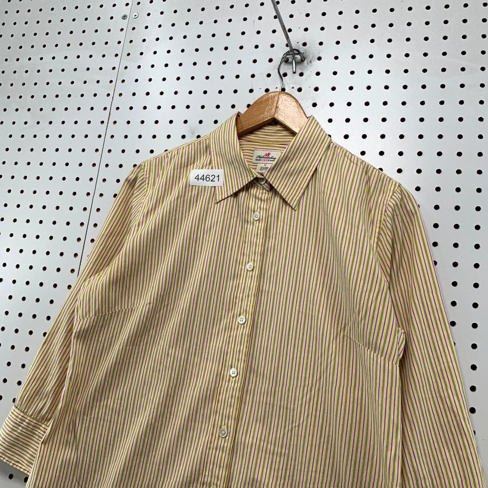 J.Crew J Crew Button Down Shirt Womens Medium Yellow Purple Striped Haberdashery Size M / US 6-8 / IT 42-44 - 4 Thumbnail