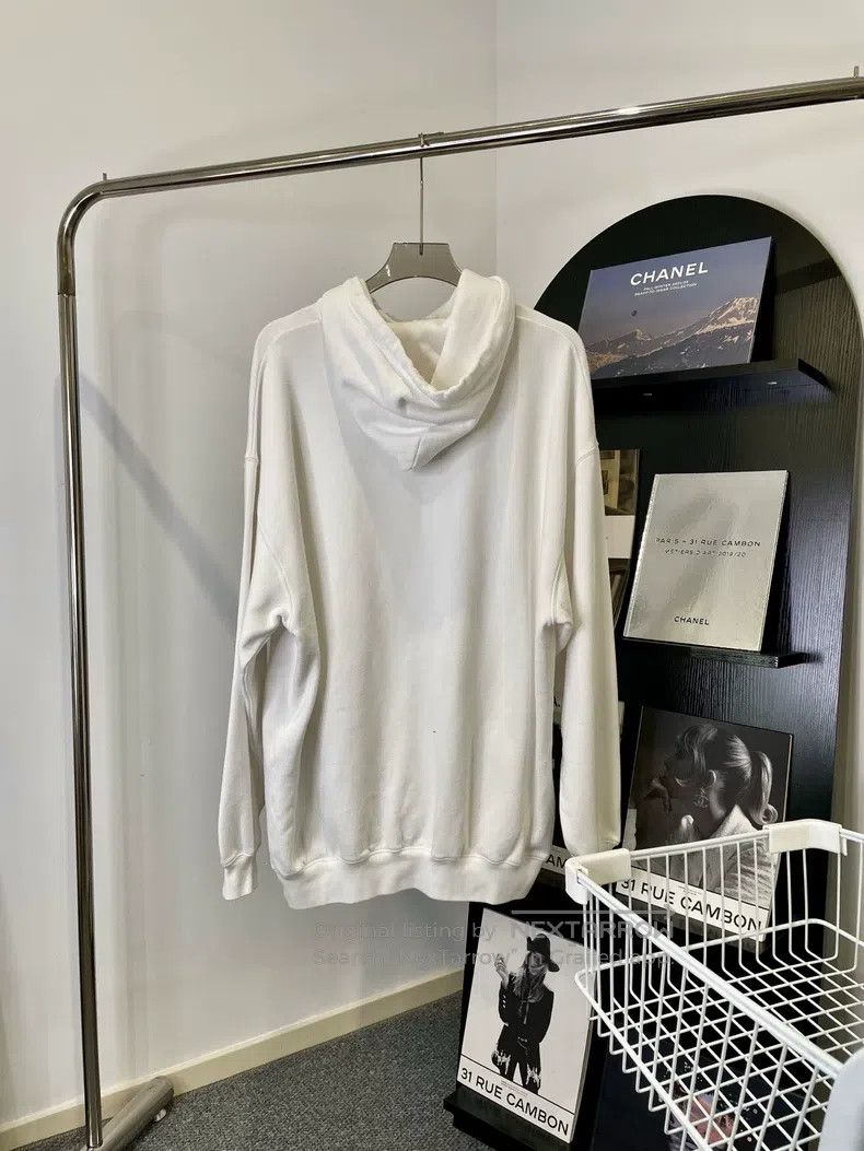 Balenciaga Balenciaga Faded Logo Letter Printed Fleece Drawstring Hoo Size US XS / EU 42 / 0 - 2 Thumbnail