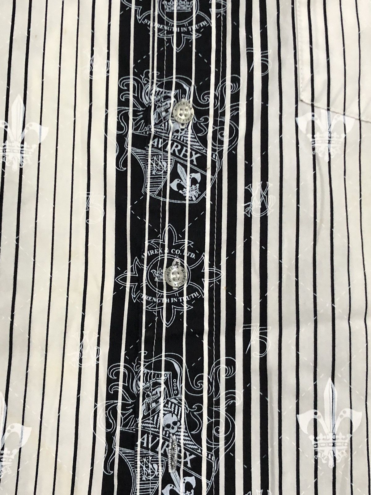 Avirex Vtg Y2K Avirex Striped Crest Button Up Size US XL / EU 56 / 4 - 2 Thumbnail