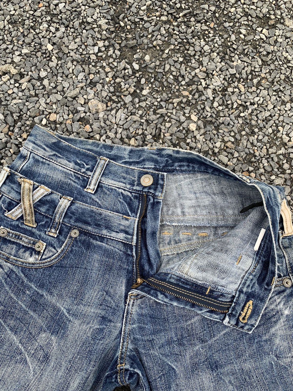 If Six Was Nine DOUBLE WAIST PUNK STYLE JAPANESE MUDMAX DISTRESSED DENIM Size US 28 / EU 44 - 14 Thumbnail