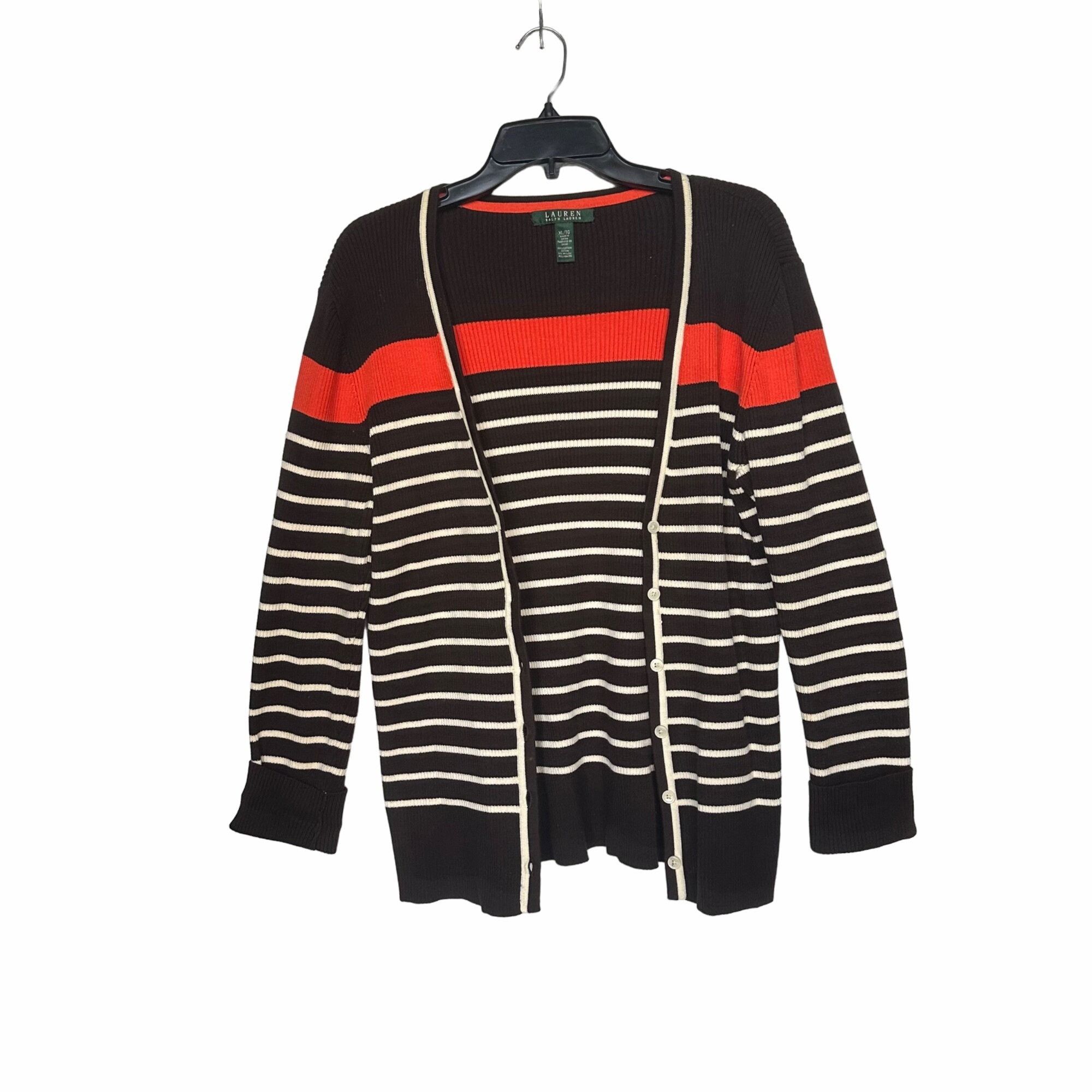 Ralph Lauren ❤️Ralph Lauren Women's Cardigan Sweater Sz XL Brown Orange S Size XL / US 12-14 / IT 48-50 - 2 Thumbnail