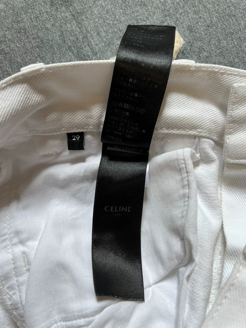 Celine CELINE Pure white micro-pull jeans Size 29" - 6 Thumbnail