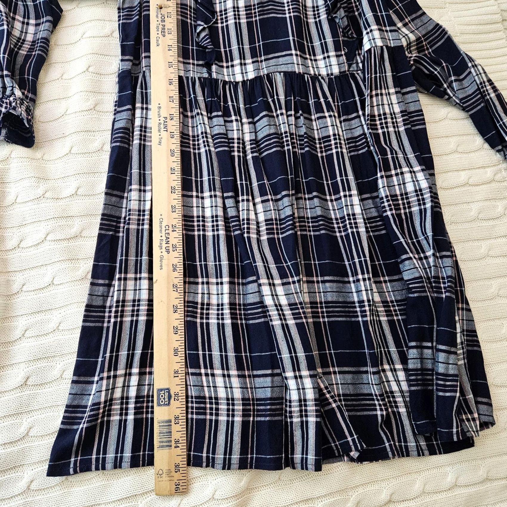 Loft VINTAGE Loft LOFT Plaid Ruffle Long Sleeve Swing Dress Sz S NEW Size S / US 4 / IT 40 - 6 Thumbnail