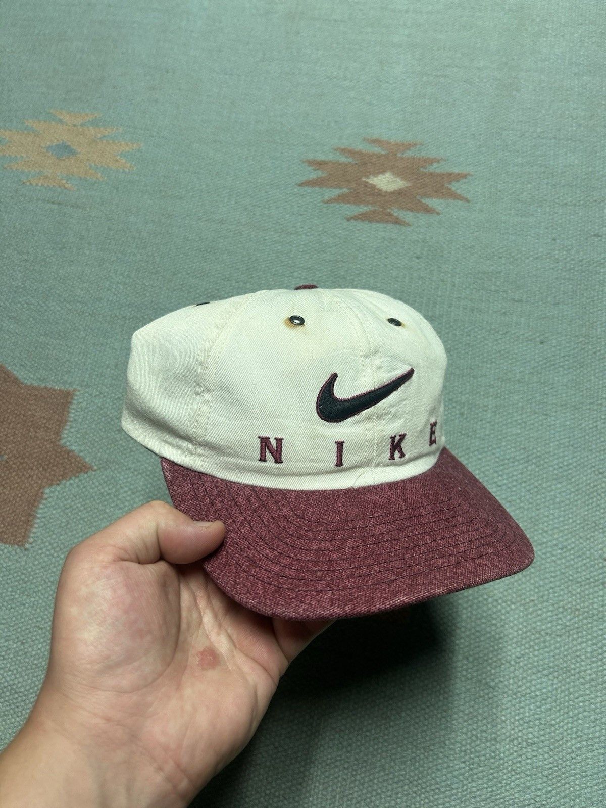 Vintage Vintage Nike hat spell out embroidered swoosh check logo USA Size ONE SIZE - 1 Thumbnail