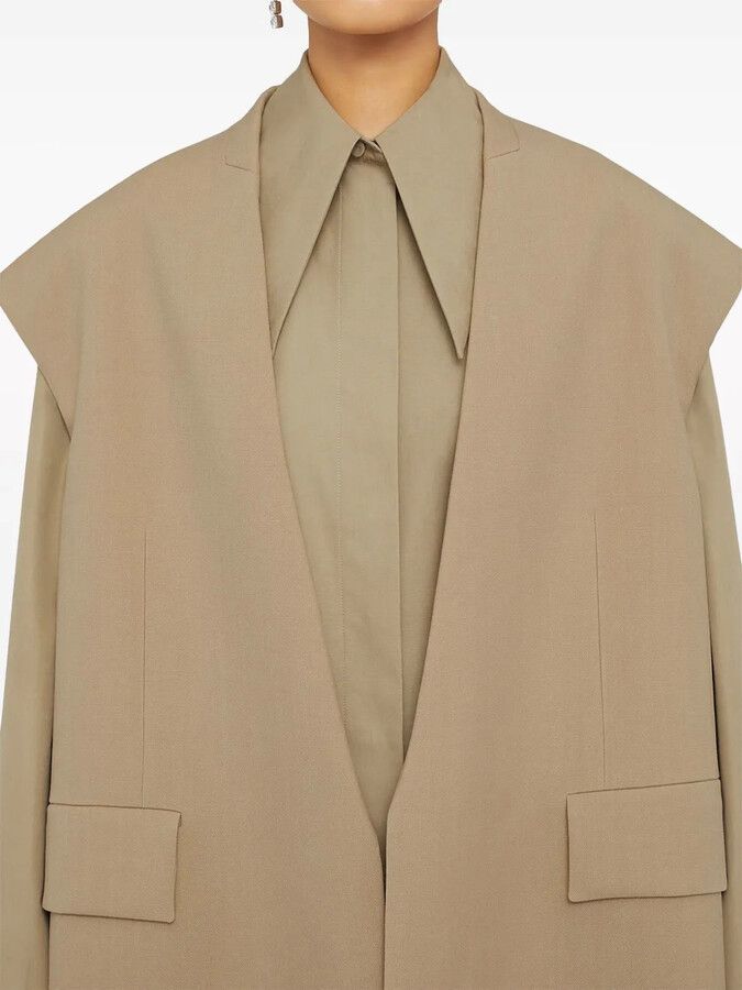 Jil Sander o1w1db10825 Jacket Vest in Beige Size S / US 4 / IT 40 - 5 Thumbnail