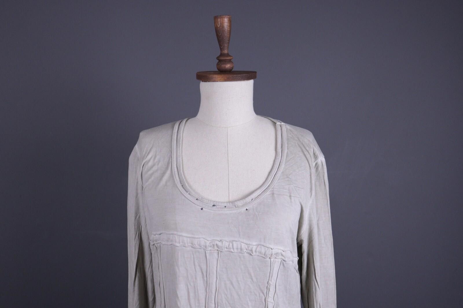 Bottega Veneta Bottega by Elisa Cavaletti Gray Lagenlook Top Shirt Size XXL Size XXL / US 16-18 / IT 52-54 - 2 Thumbnail