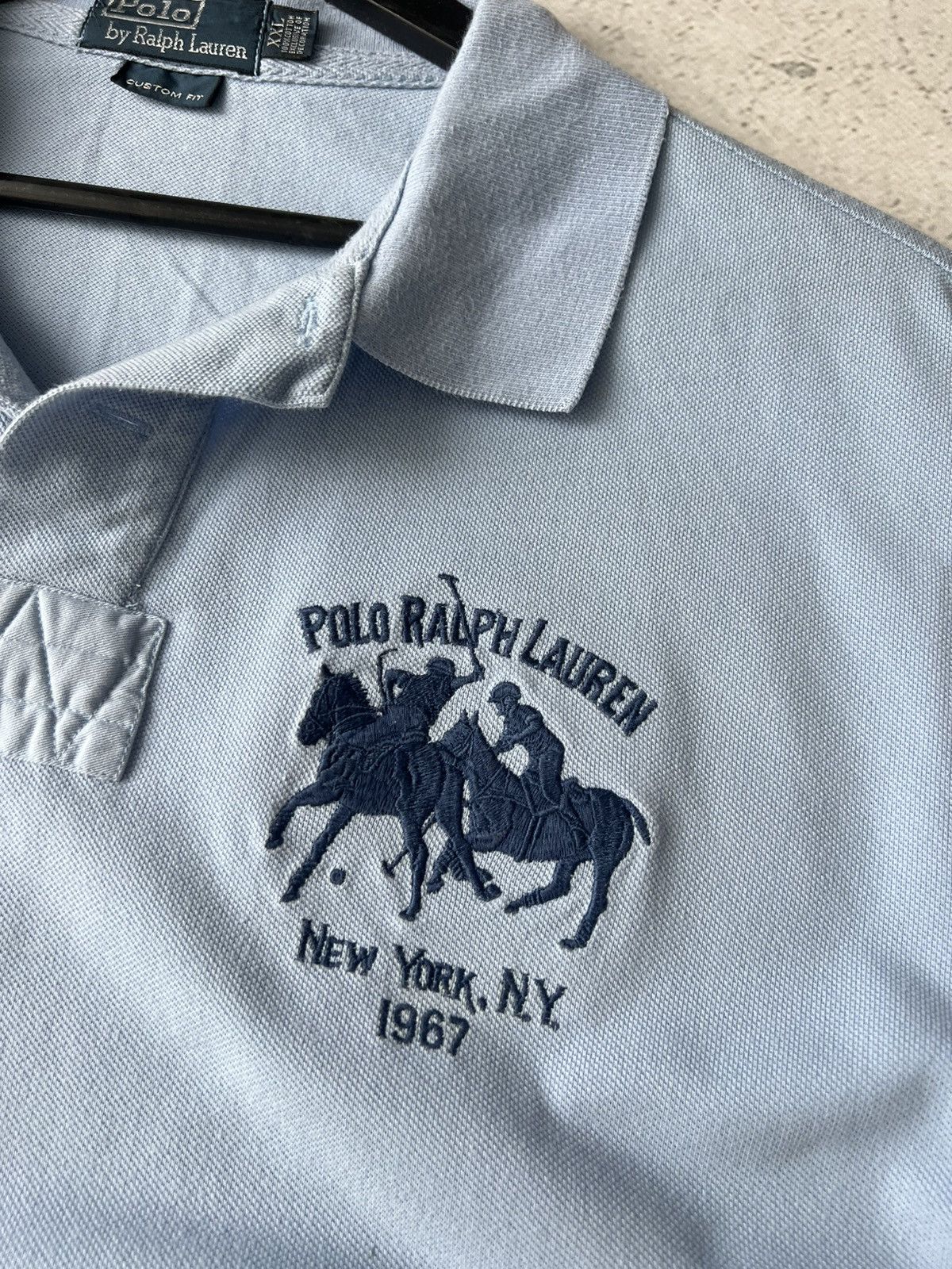 Polo Ralph Lauren 🐎🐎 Y2K Ralph Lauren Vintage Polo Shirt Blue L Size US XXL / EU 58 / 5 - 5 Thumbnail