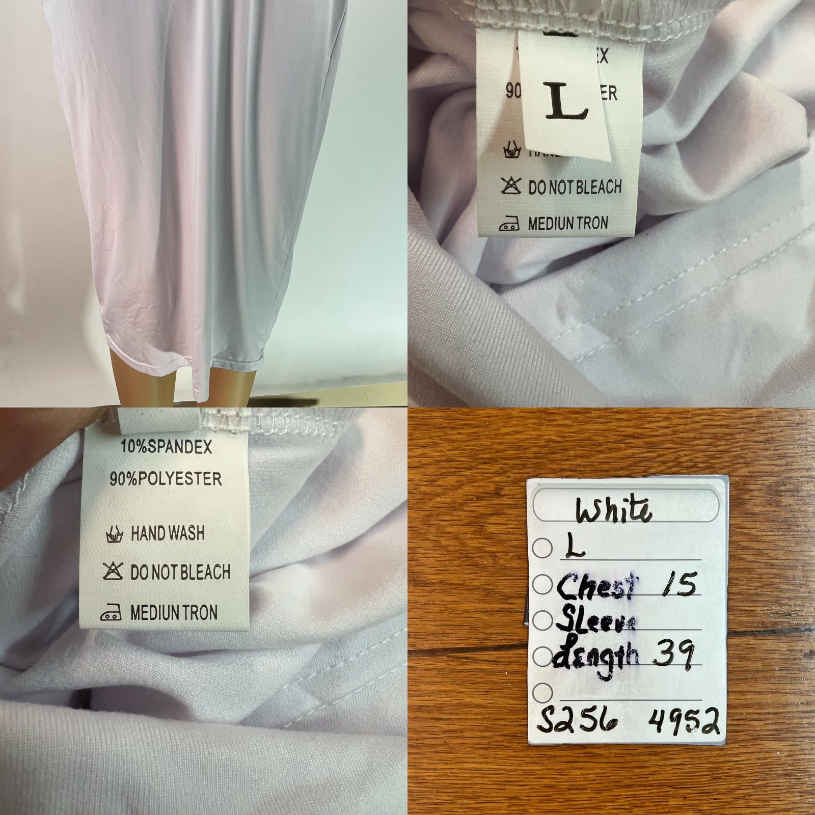 Vintage Sleeveless Criss Cross Back White Sheath Dress Size Large Jr - Polyester Blend, 90% Polyester 10% Spandex, Knee Length, Square Neck, Pullover, Solid Size L / US 10 / IT 46 - 8 Thumbnail