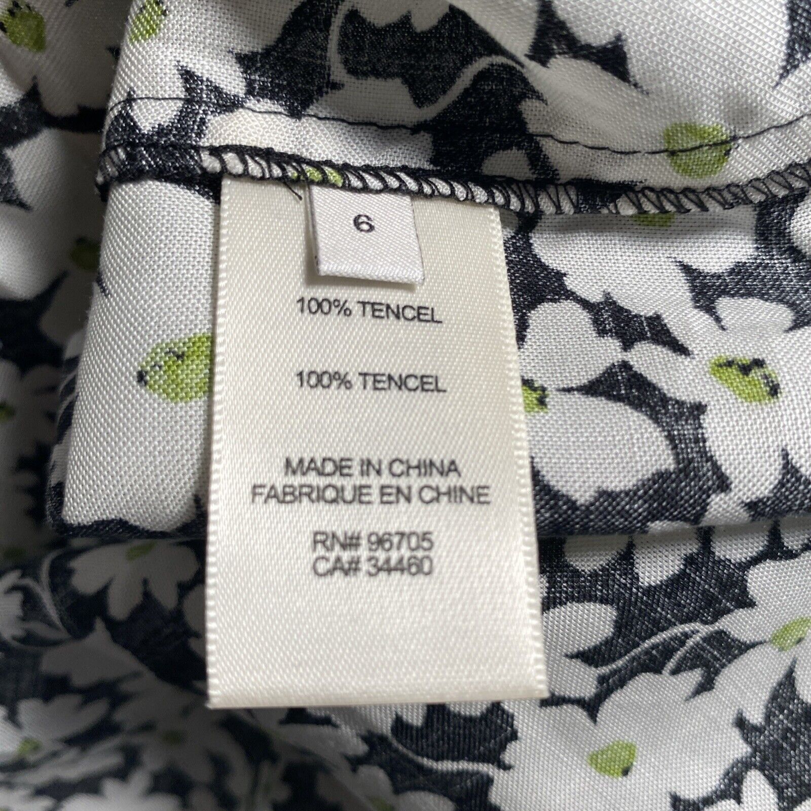Rebecca Taylor Rebecca Taylor Black White Floral Drawstring V-Neck 6 Size M / US 6-8 / IT 42-44 - 11 Thumbnail