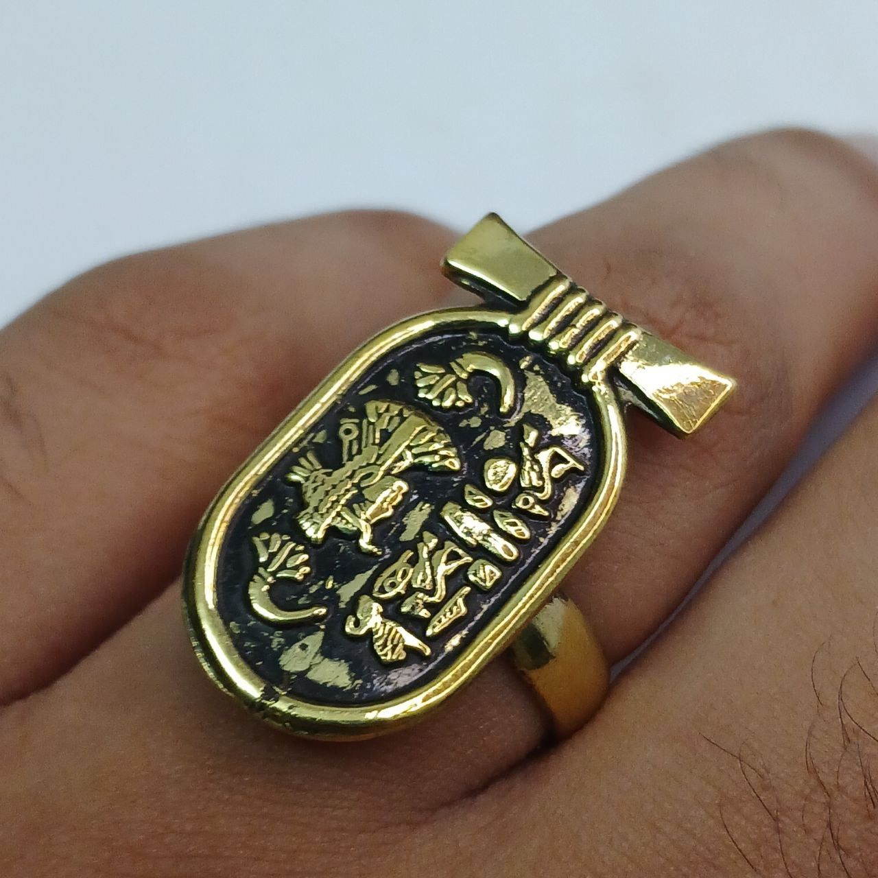 Handmade Handmade Egyptian Copper Ring with Hieroglyphic Size 8 Size ONE SIZE - 6 Thumbnail