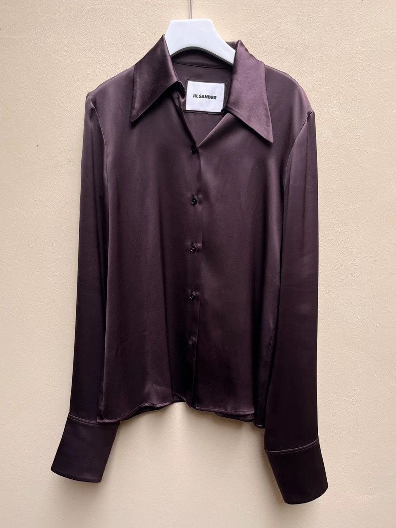 Jil Sander Jil Sander Silk red-brown shirt Size 4XL / US 24-26 - 7 Thumbnail