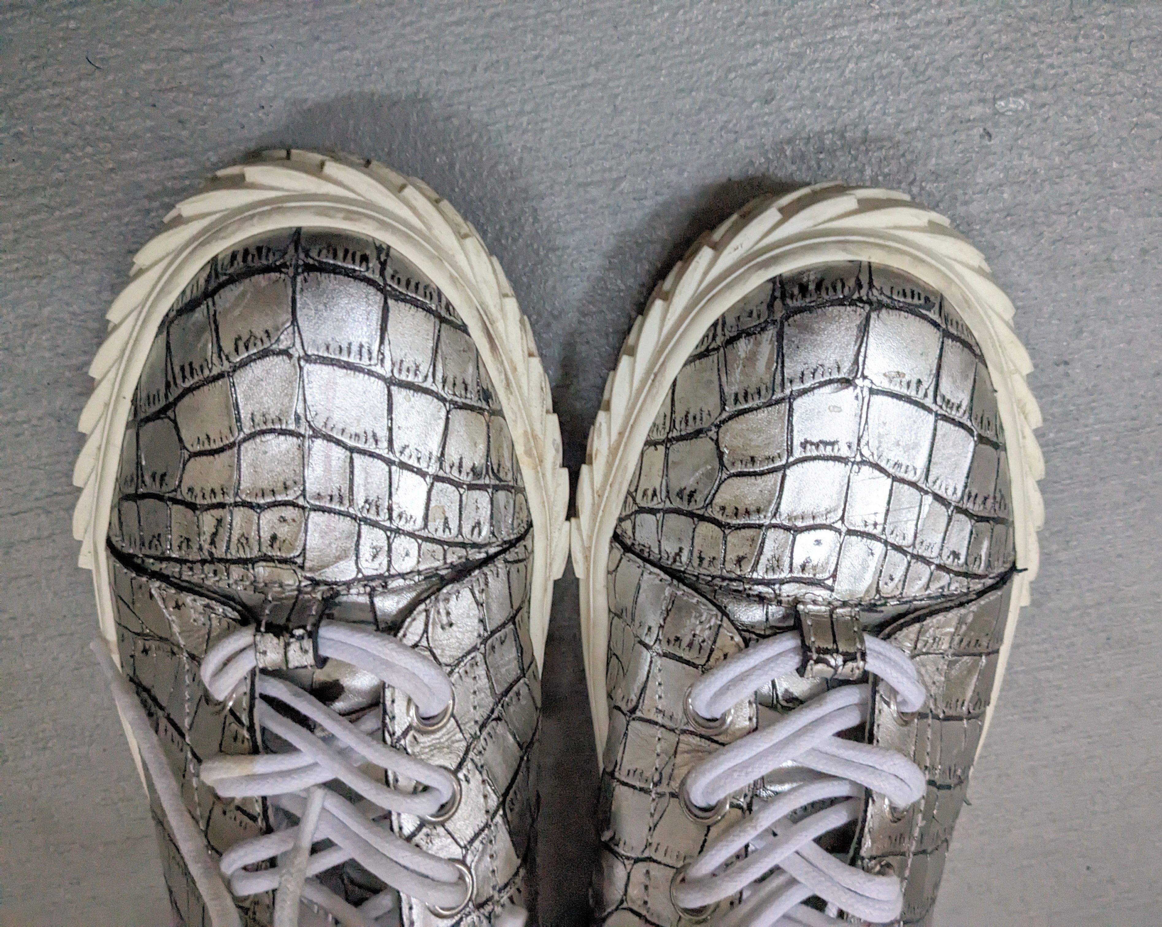 Giuseppe Zanotti Giuseppe Zanotti Sneakers Silver Crocodile Embossed High Top Size US 10 / EU 43 - 7 Thumbnail