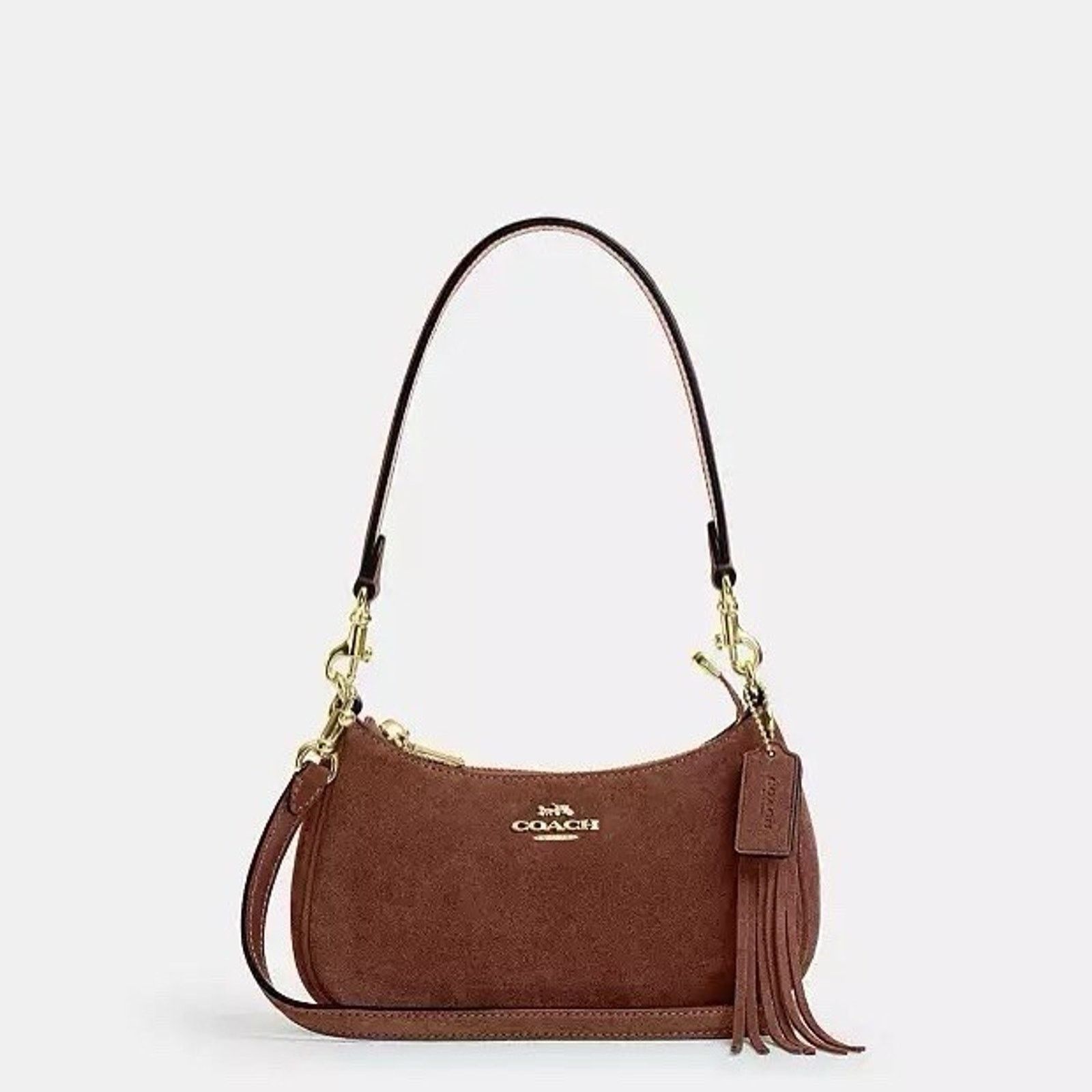 Coach NWT Coach Teri Mini Crossbody Bag CCE42 Suede Vintage Brown Size ONE SIZE - 9 Thumbnail