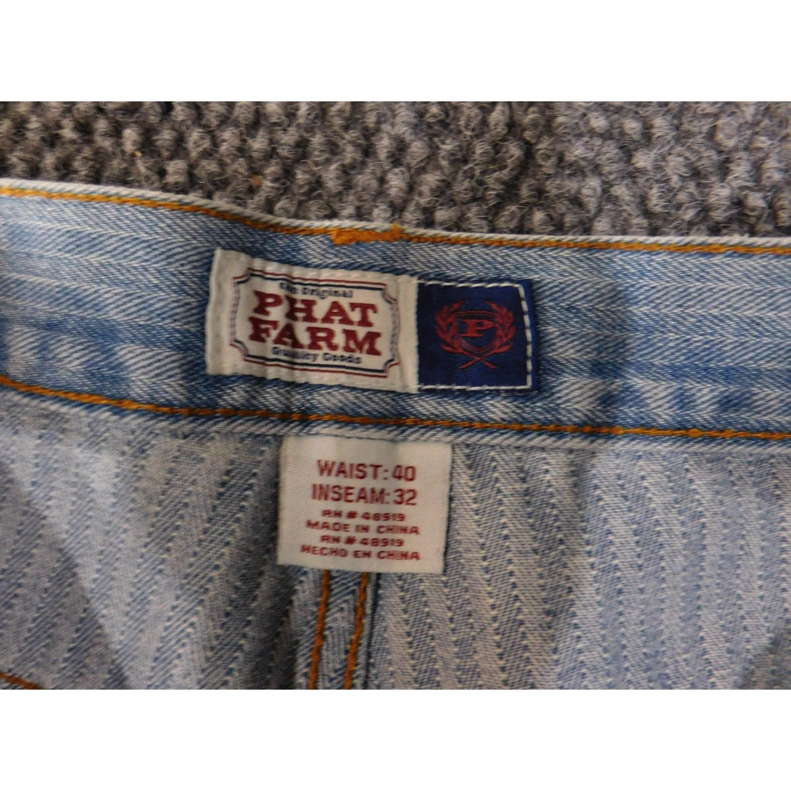 Phat Farm Phat Farm Jeans Mens 40x32 Light Blue Denim Vintage Streetwear Shirt Size US 40 / EU 56 - 4 Thumbnail