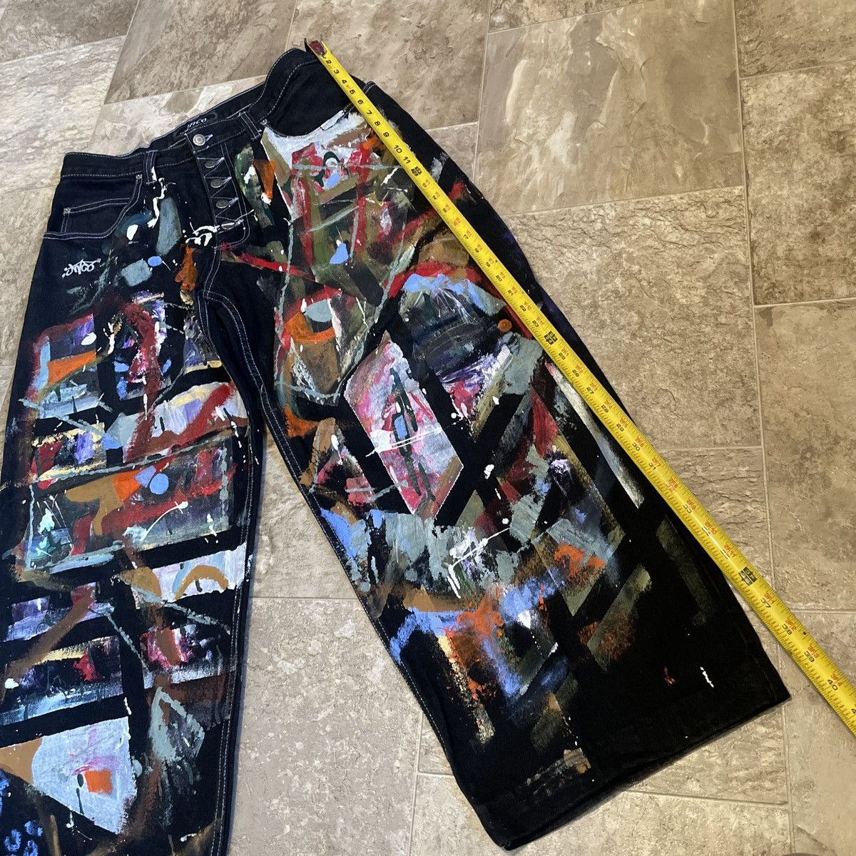 JNCO × Vintage Vintage 1980s JNCO baggy wide leg hand painted jeans Size US 34 / EU 50 - 9 Thumbnail