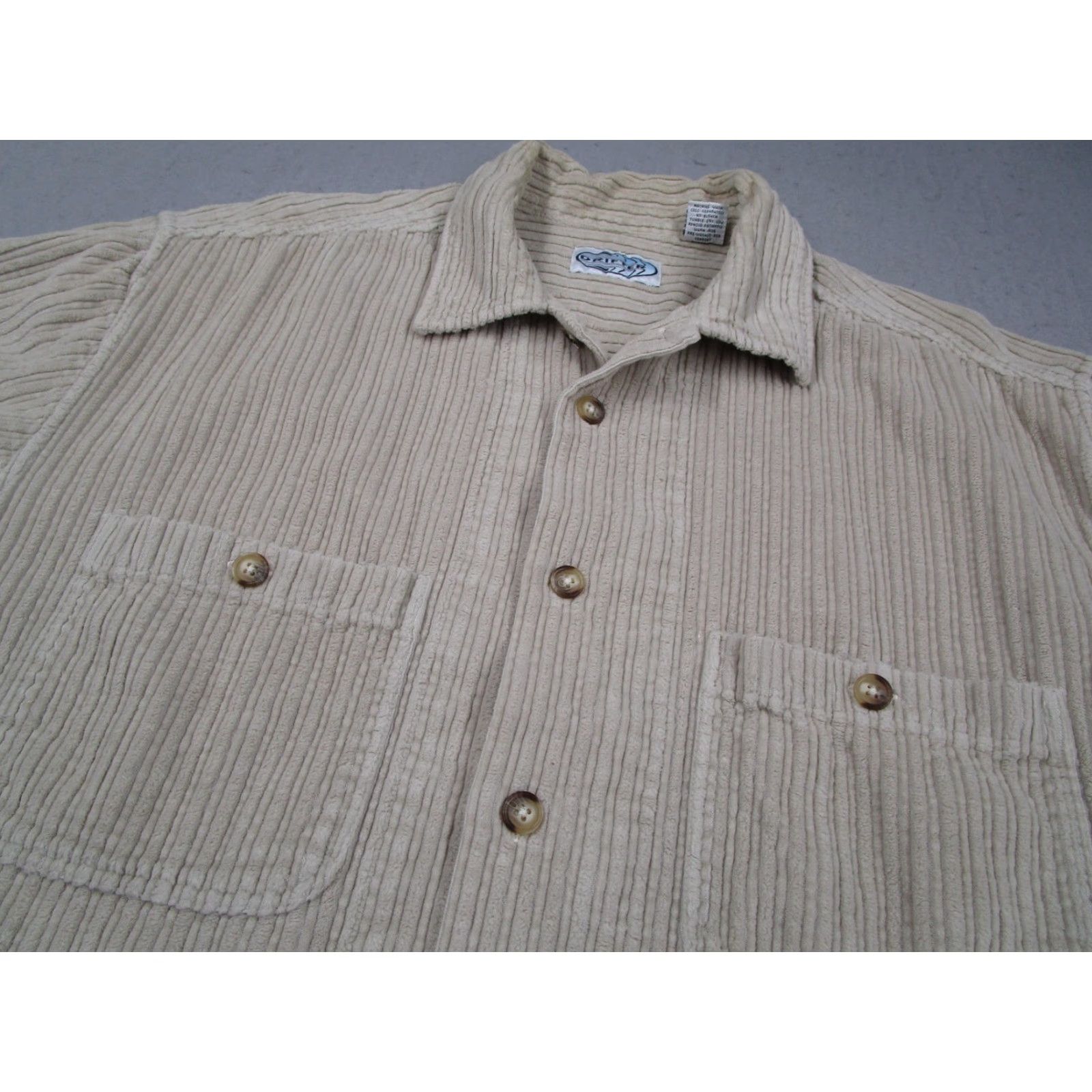Vintage VINTAGE Drifter Mens Shirt Large Beige Corduroy Button-Front Long Sleeve Pockets 90s Retro Size US L / EU 52-54 / 3 - 2 Thumbnail