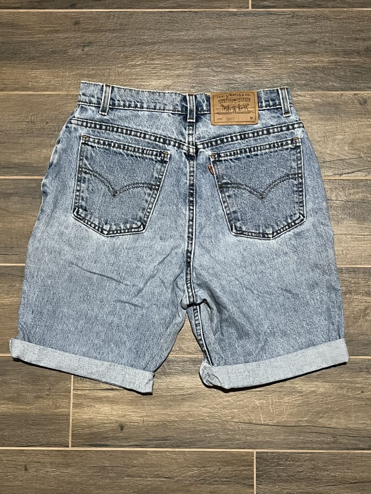 Levi's × Vintage Crazy Vintage 90s Orange Tab Levi 550 Jean Shorts Light Wash Size US 36 / EU 52 - 4 Thumbnail