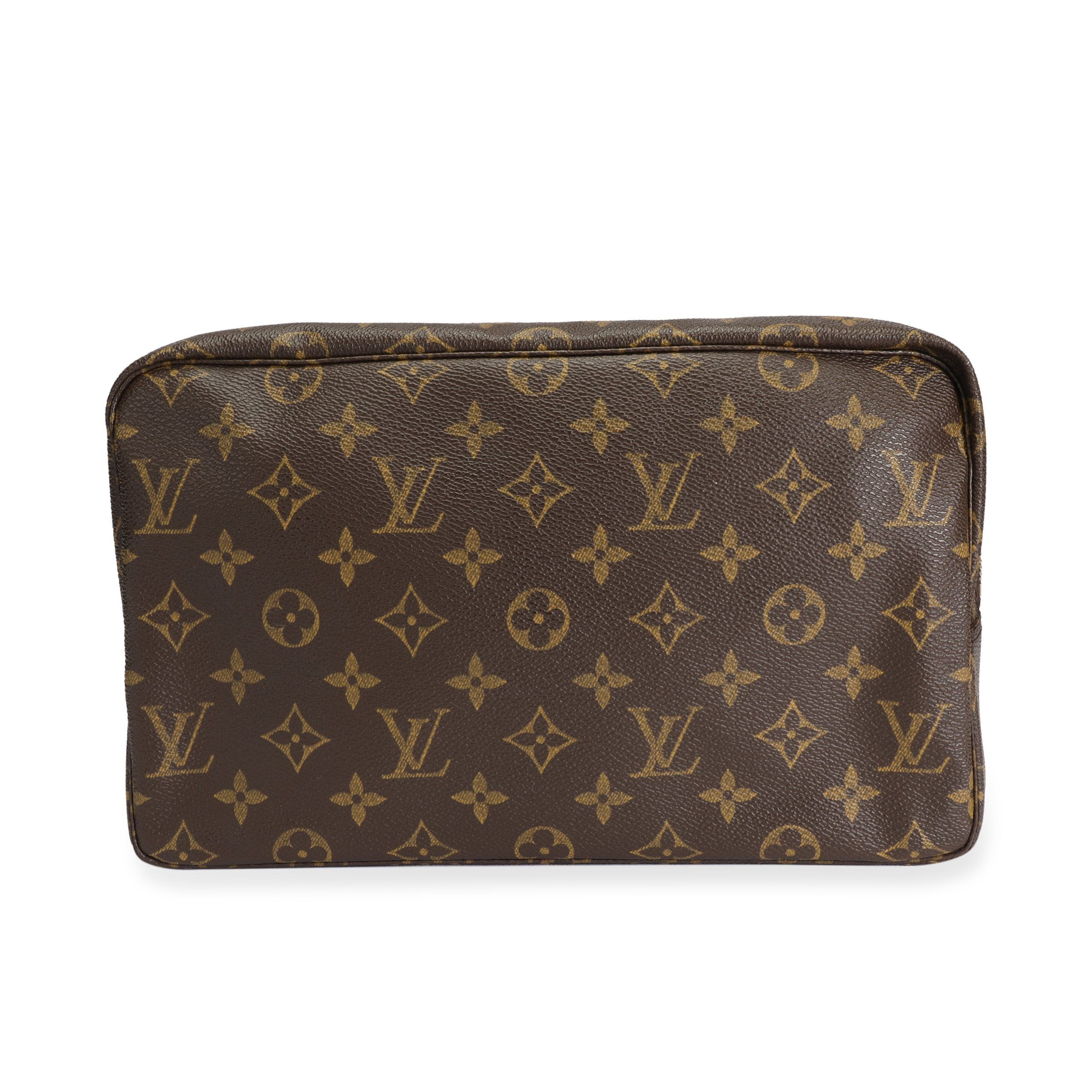 image of Louis Vuitton Monogram Canvas Trousse Toilette 28 in Brown, Women's