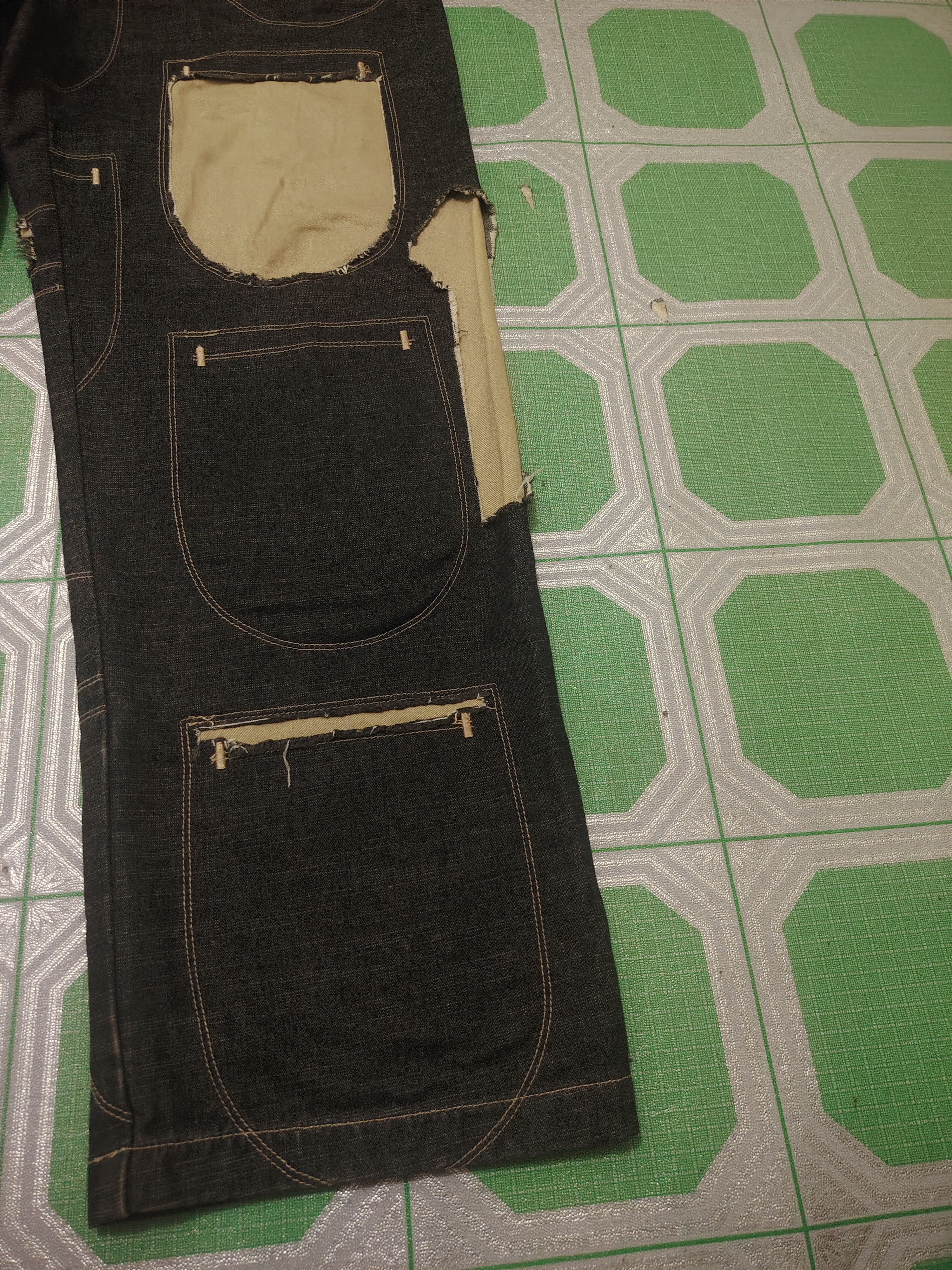 Who Decides War Rare!!! Marithe Francois Girbaud Patchwork Baggy Pants Jeans Size US 38 / EU 54 - 13 Thumbnail