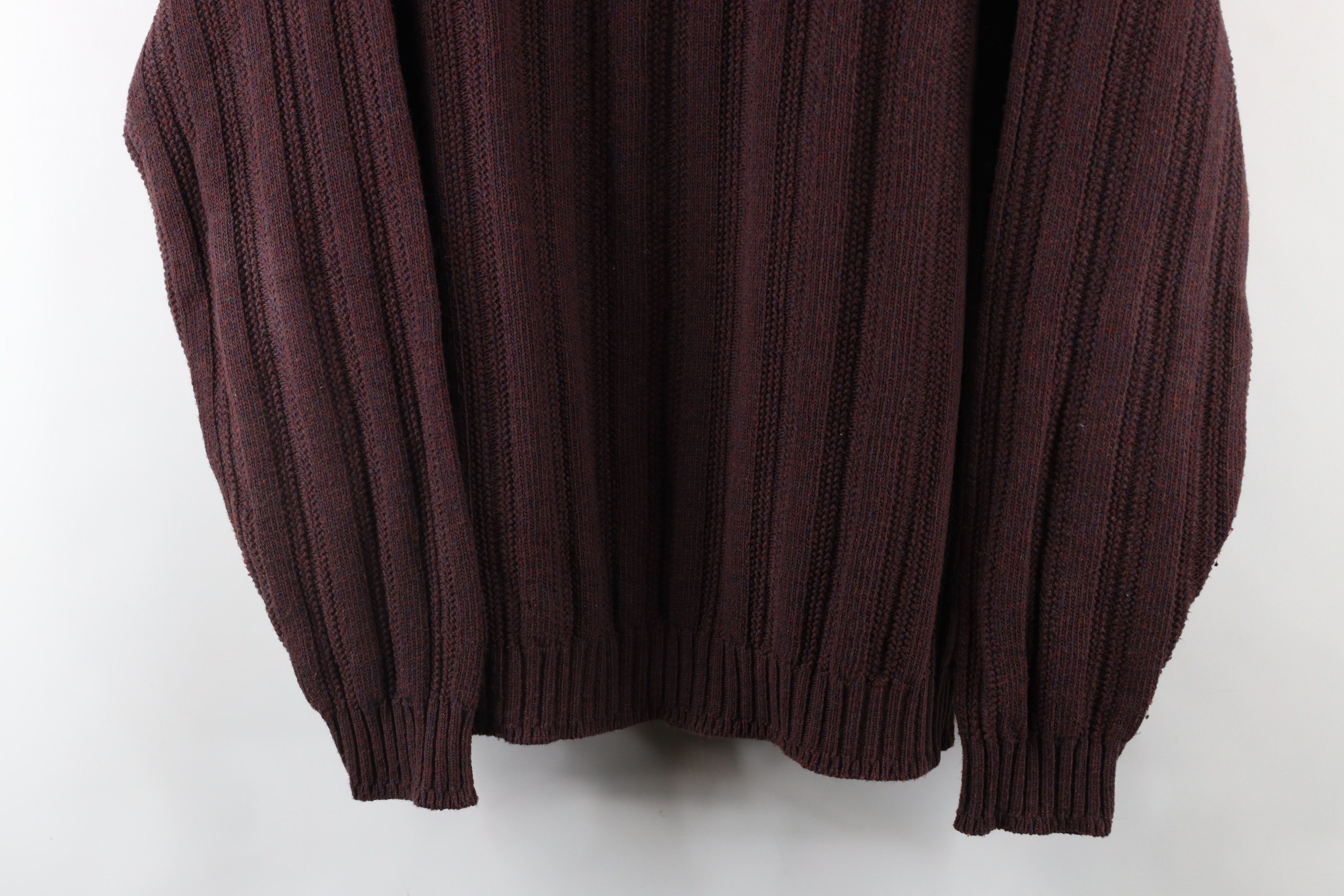 Vintage Vintage 90s Streetwear Framed Ribbed Knit Sweater Red USA Size US L / EU 52-54 / 3 - 3 Thumbnail