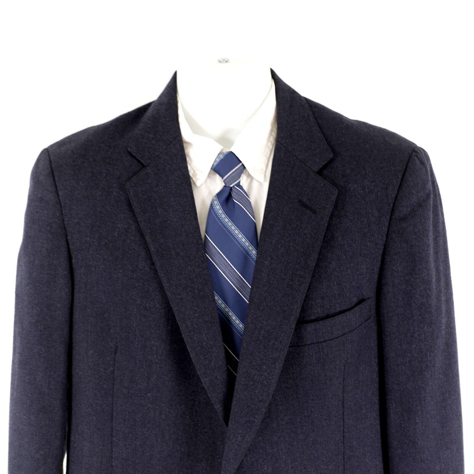 Austin Reed DAMAGED Austin Reed Blue Flannel Wool 2 Button Blazer 40R Ti Size 40R - 1 Thumbnail