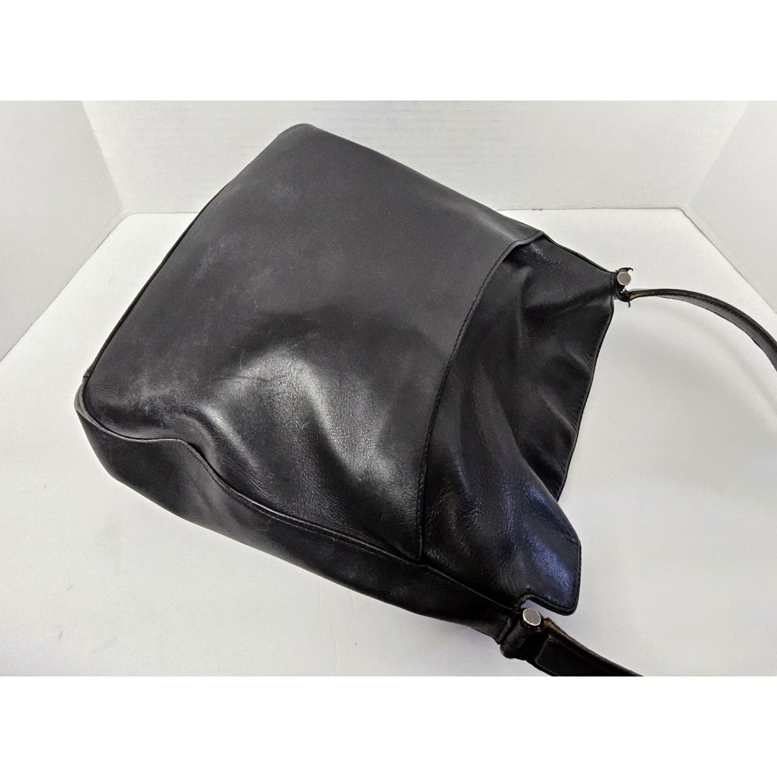 Coach VINTAGE Coach Shoulder Bag Purse Unisex Adults Leather Black 9180 USA 12.5x11.5x3.5 Size ONE SIZE - 6 Thumbnail