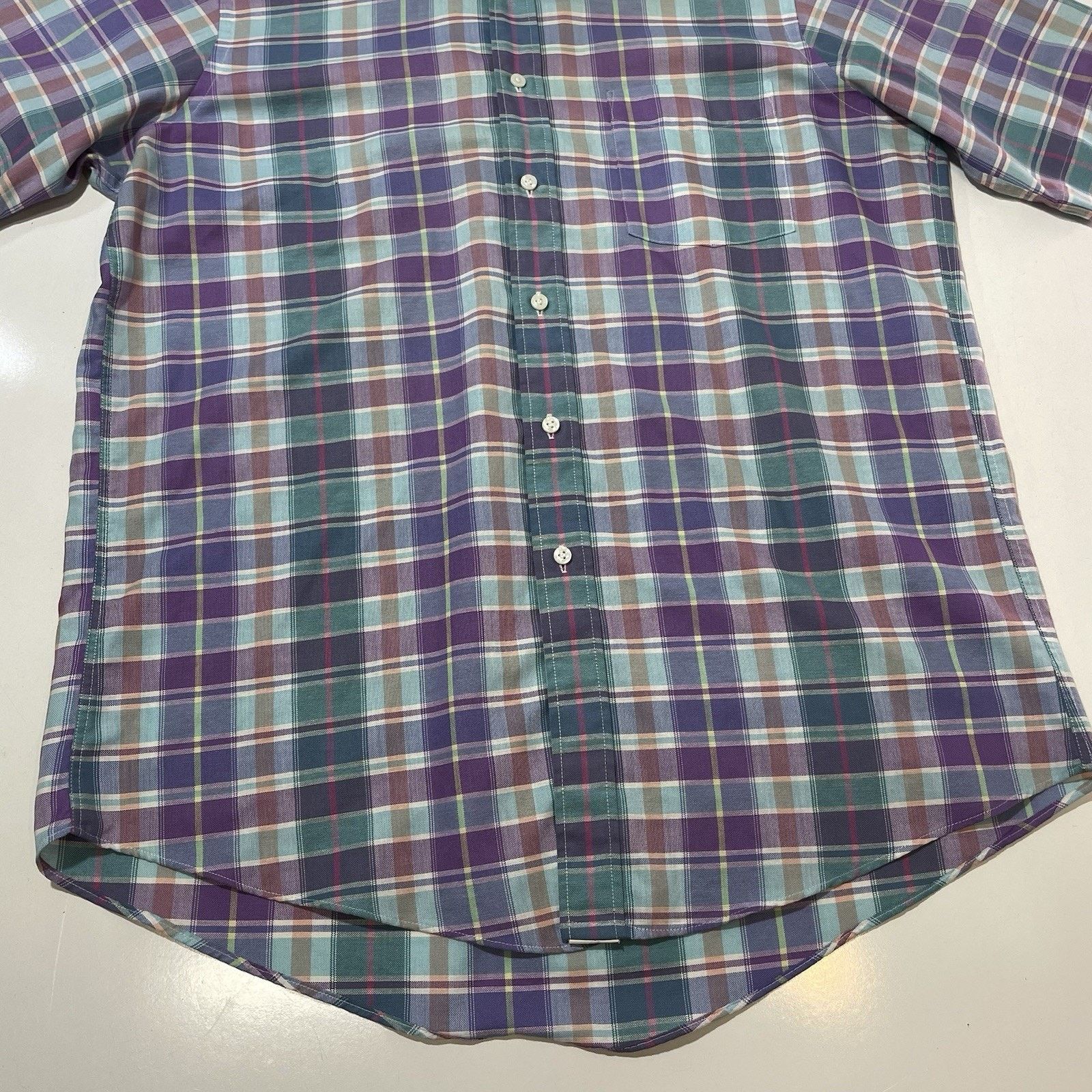 All Sport VTG Retro 60s Hathaway Sport Shirt Purple Blue Checks 16 Size US L / EU 52-54 / 3 - 2 Thumbnail