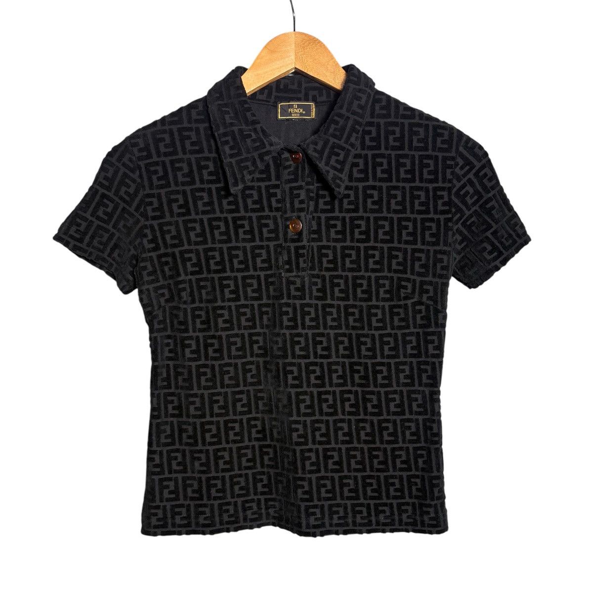 Fendi Fendi Dark Monogram Polo Shirt Size S / US 4 / IT 40 - 1 Thumbnail