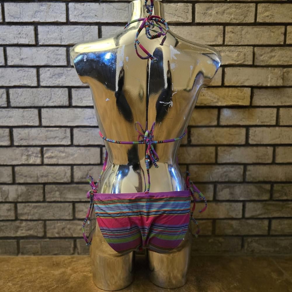 Designer Multicolored Stripe Beach Joy Monokini Size ONE SIZE - 2 Thumbnail
