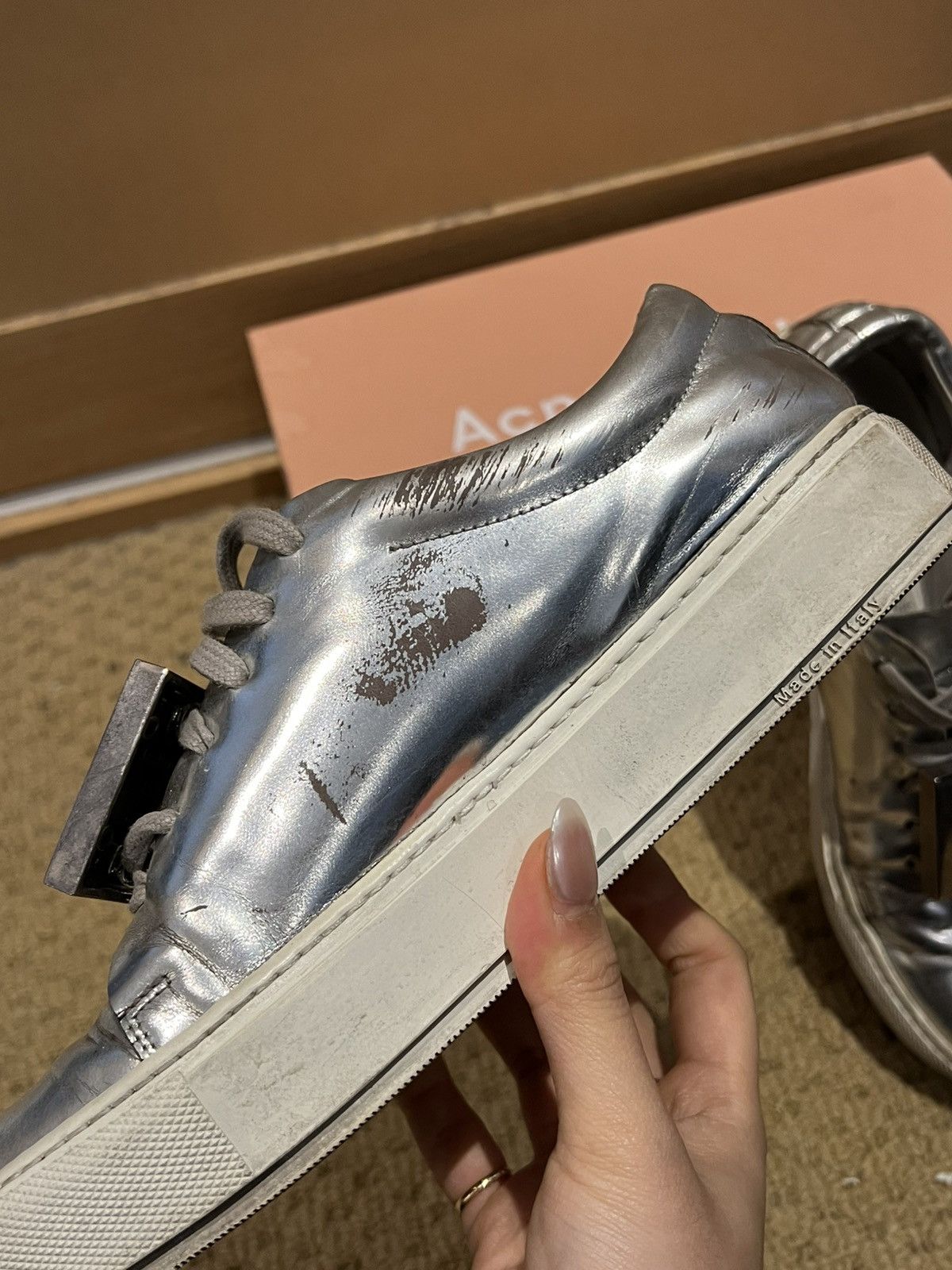 Acne Studios Acne Studio Metallic Smile Face Sneaker Size US 7 / IT 37 - 3 Thumbnail
