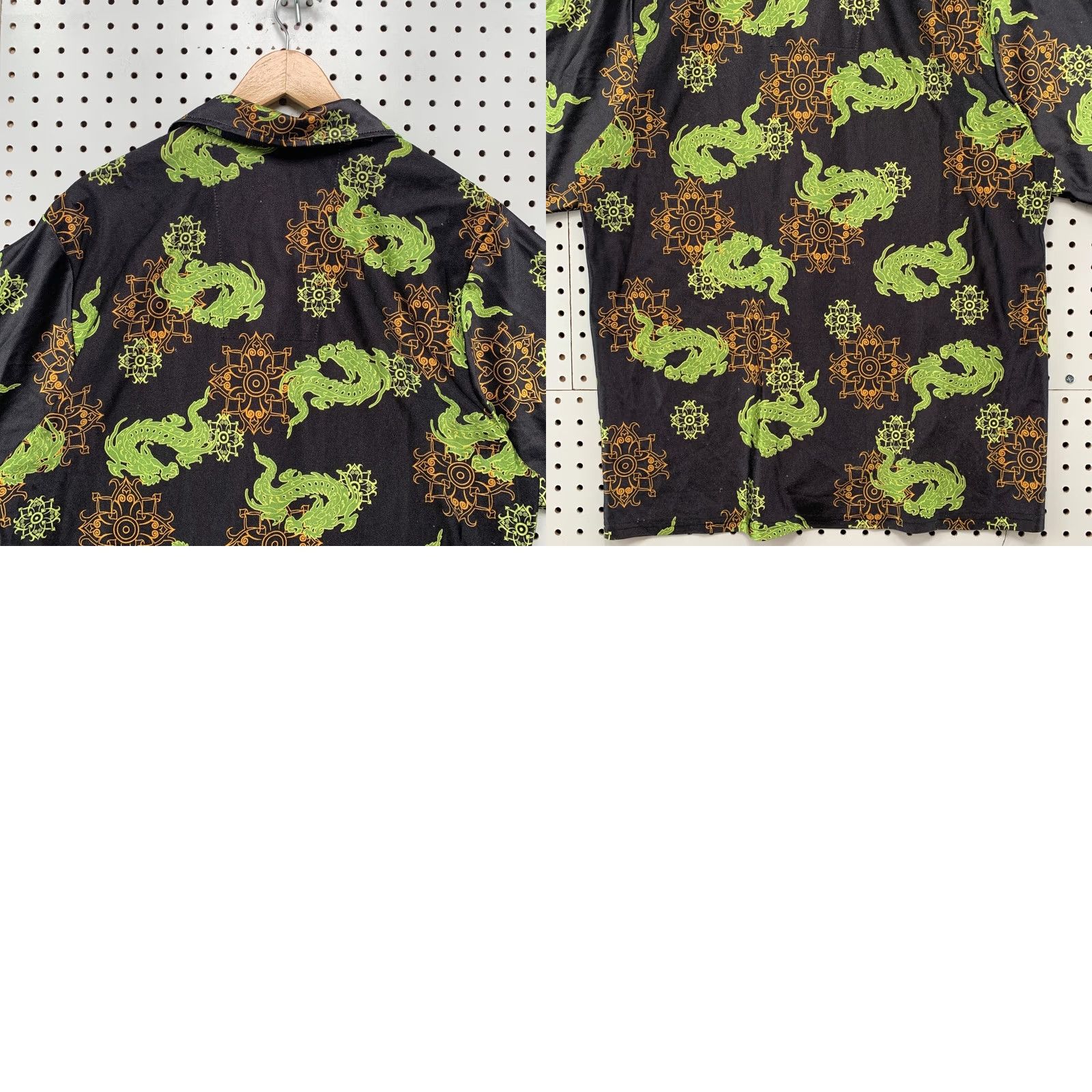 Vintage VINTAGE Street Savy Button Shirt Black Green AOP Dragon Mens Medium 22.5x28 Size US M / EU 48-50 / 2 - 10 Thumbnail