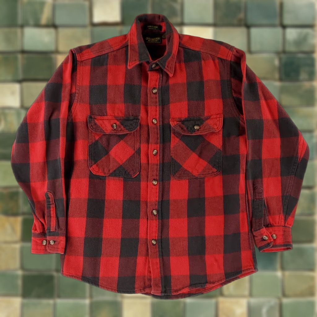 Vintage VINTAGE Osh Kosh B'gosh Shirt Buffalo Check Button Up 80s 90s Made USA Mens M Red Size US M / EU 48-50 / 2 - 1 Thumbnail