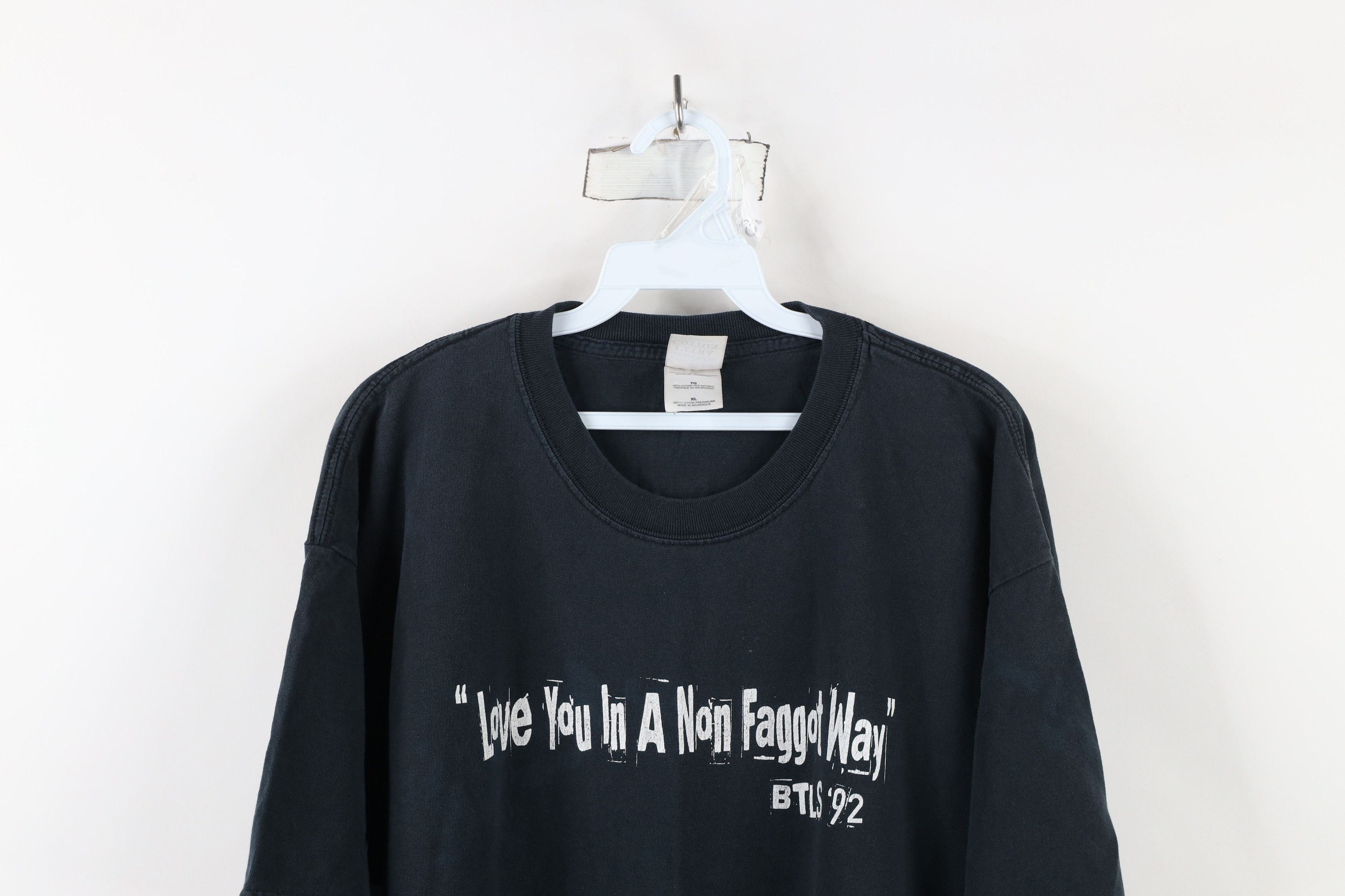 Vintage Vintage 90s Sponge Love You In a Non Fa**ot Way T-Shirt Size US XL / EU 56 / 4 - 2 Thumbnail