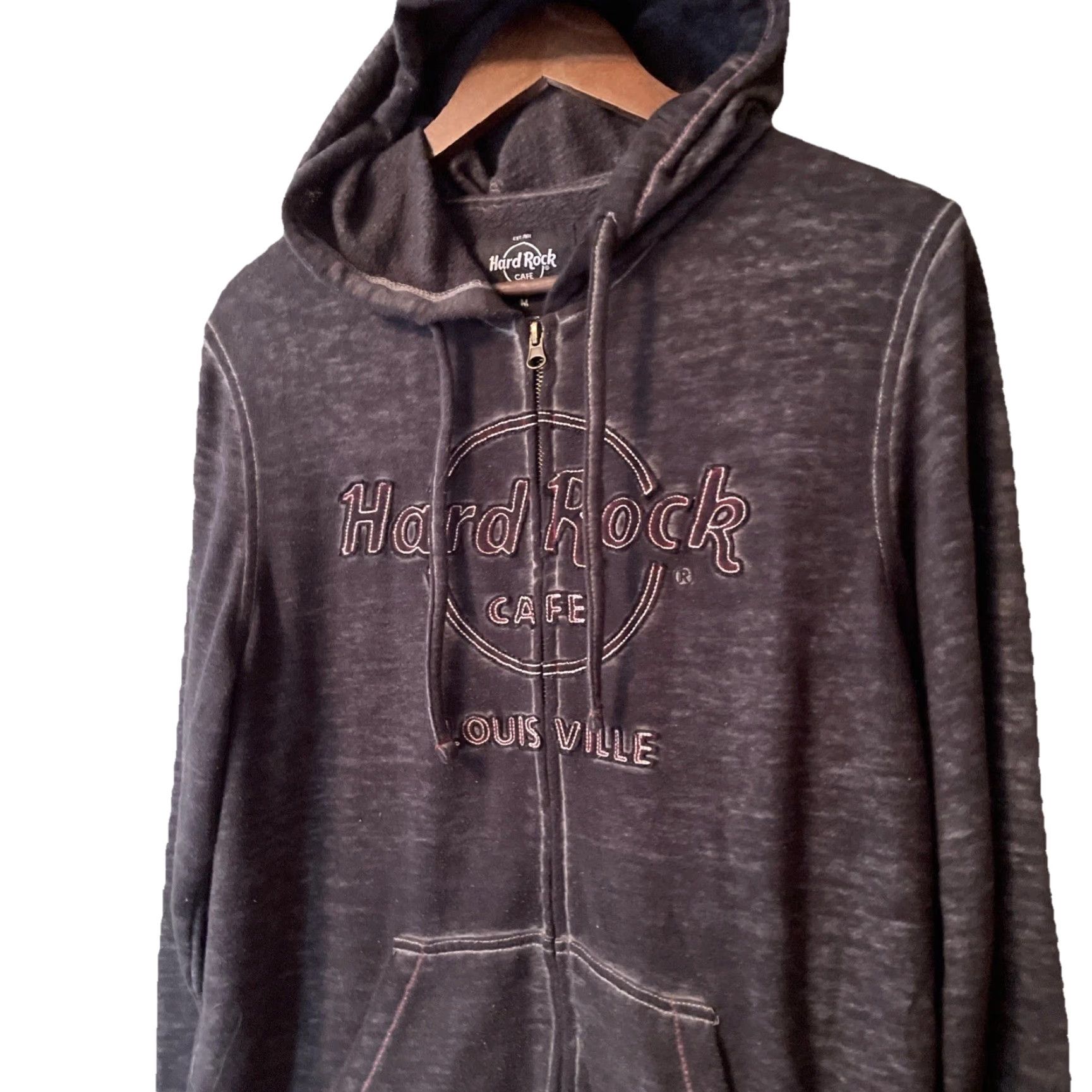Hard Rock Cafe Hard Rock Cafe Hoodie Louisville Double Burnout Full Zip Mens M Gray Size US M / EU 48-50 / 2 - 3 Thumbnail