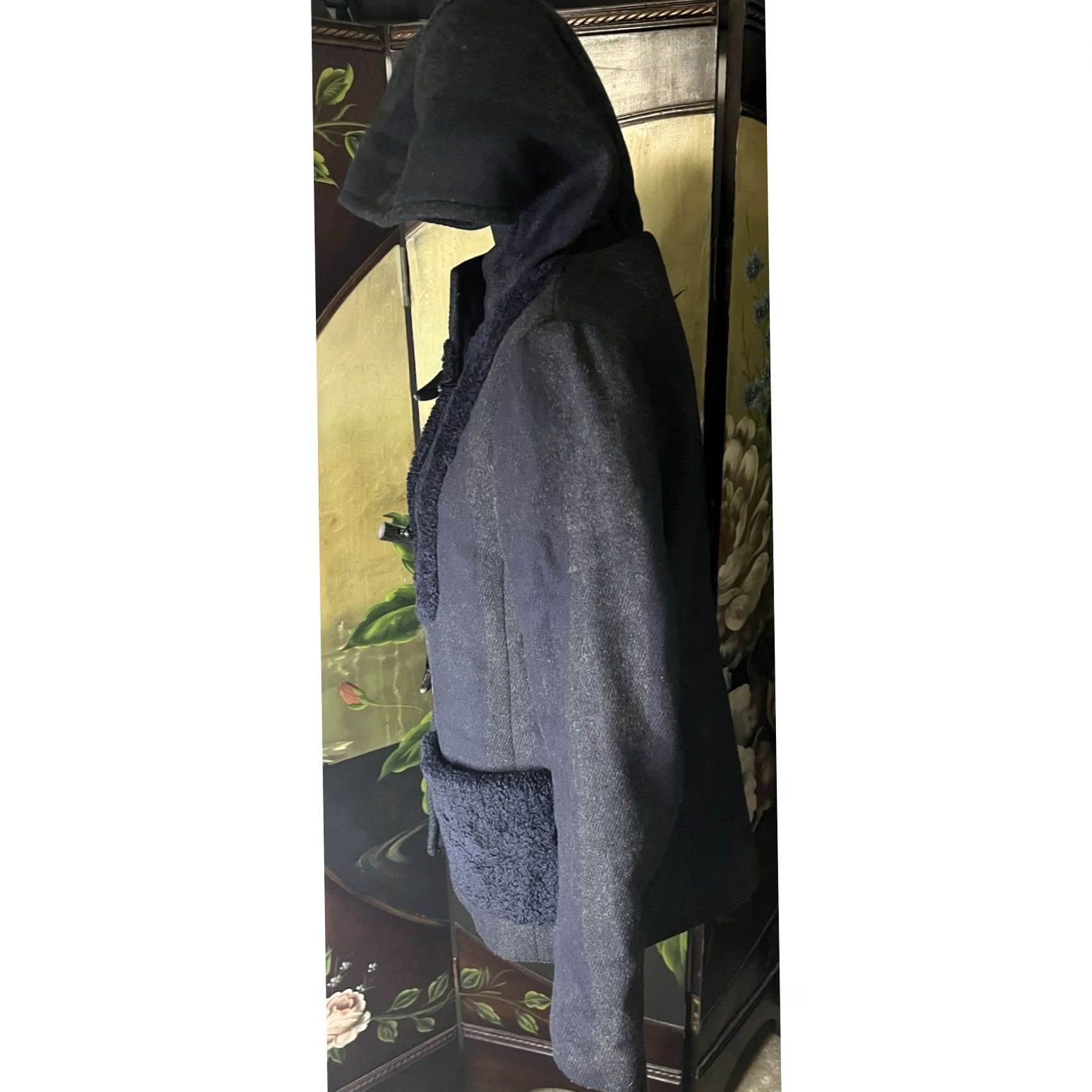 Vintage SONIA Wool Blend Hooded Coat Gray Solid Long Sleeve Size 36 Size XS / US 0-2 / IT 36-38 - 4 Thumbnail